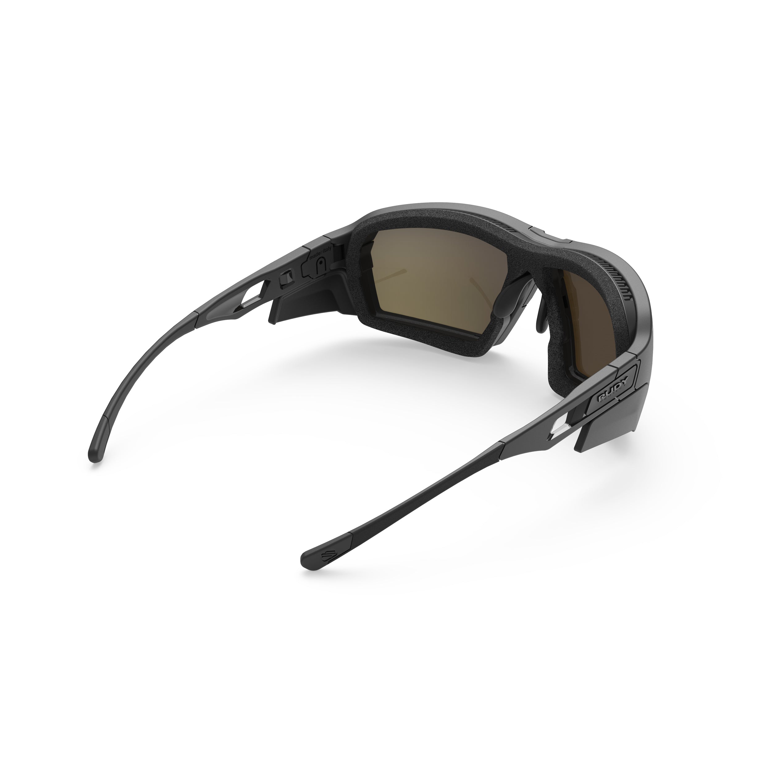 Rudy Project Agent Q Black Matte photochromic laser crimson performance sunglasses – rear view
