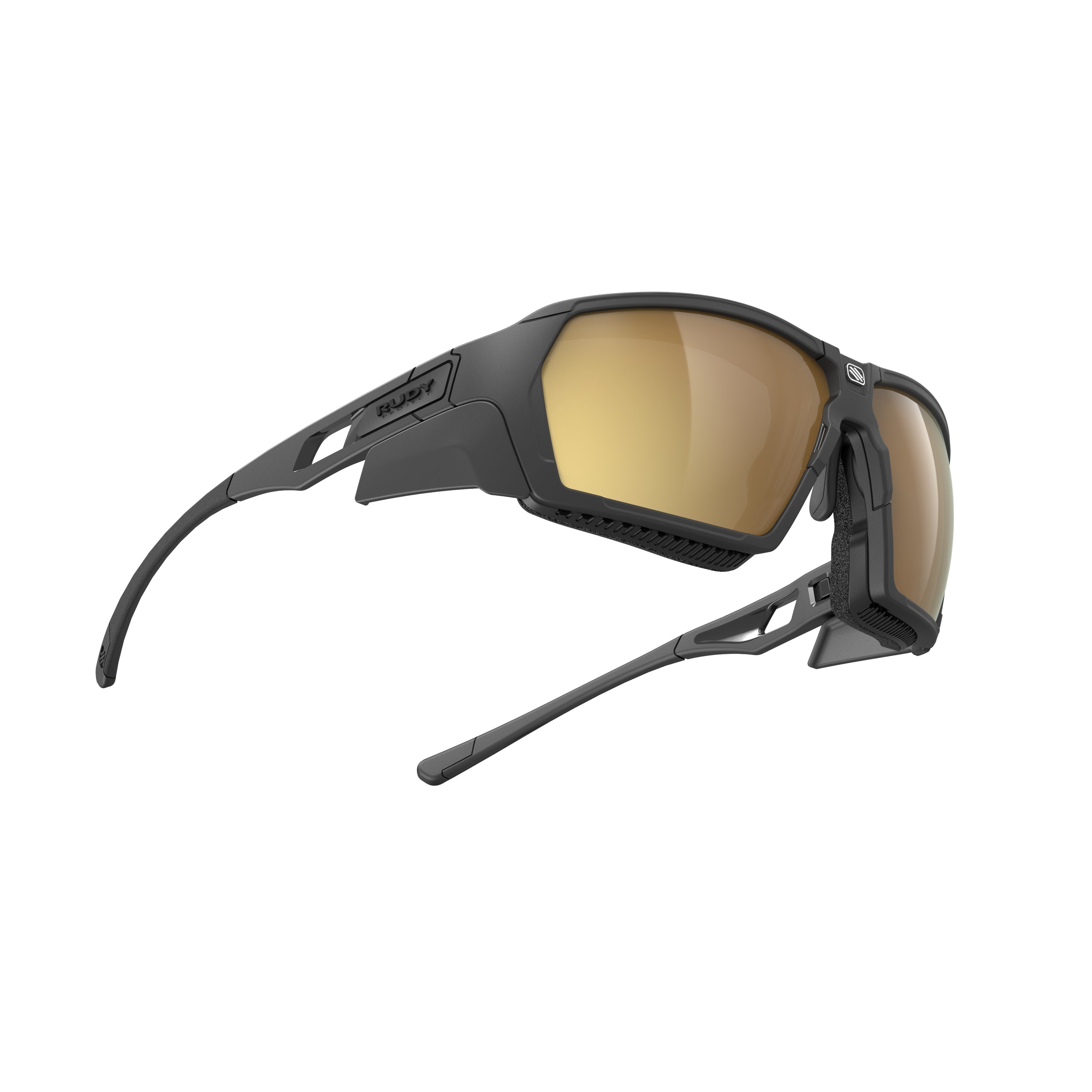 Rudy Project Agent Q Black Matte photochromic laser crimson performance sunglasses – side view