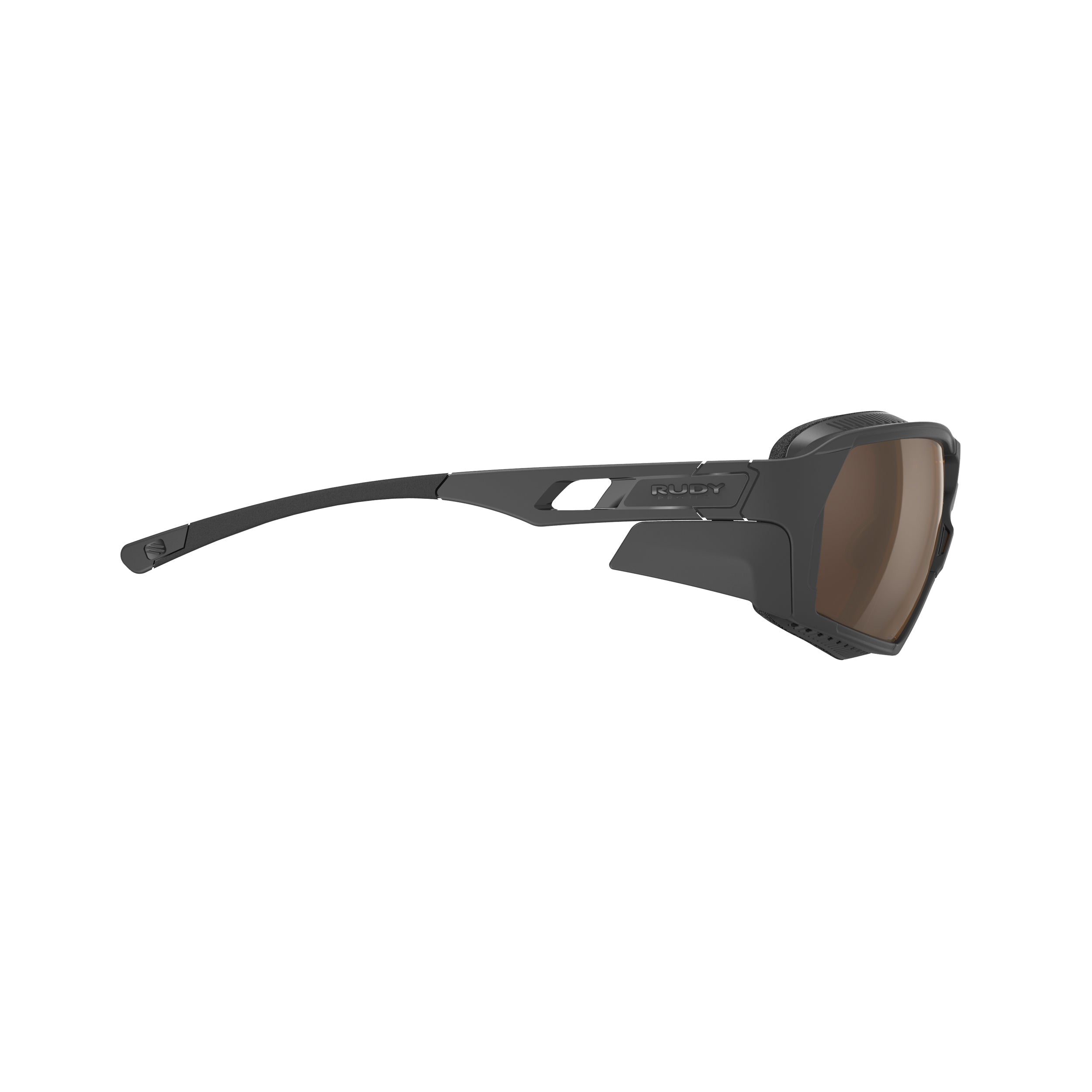 Rudy Project Agent Q Matte Black mirrored hi-altitude performance sunglasses – side view, opposite side