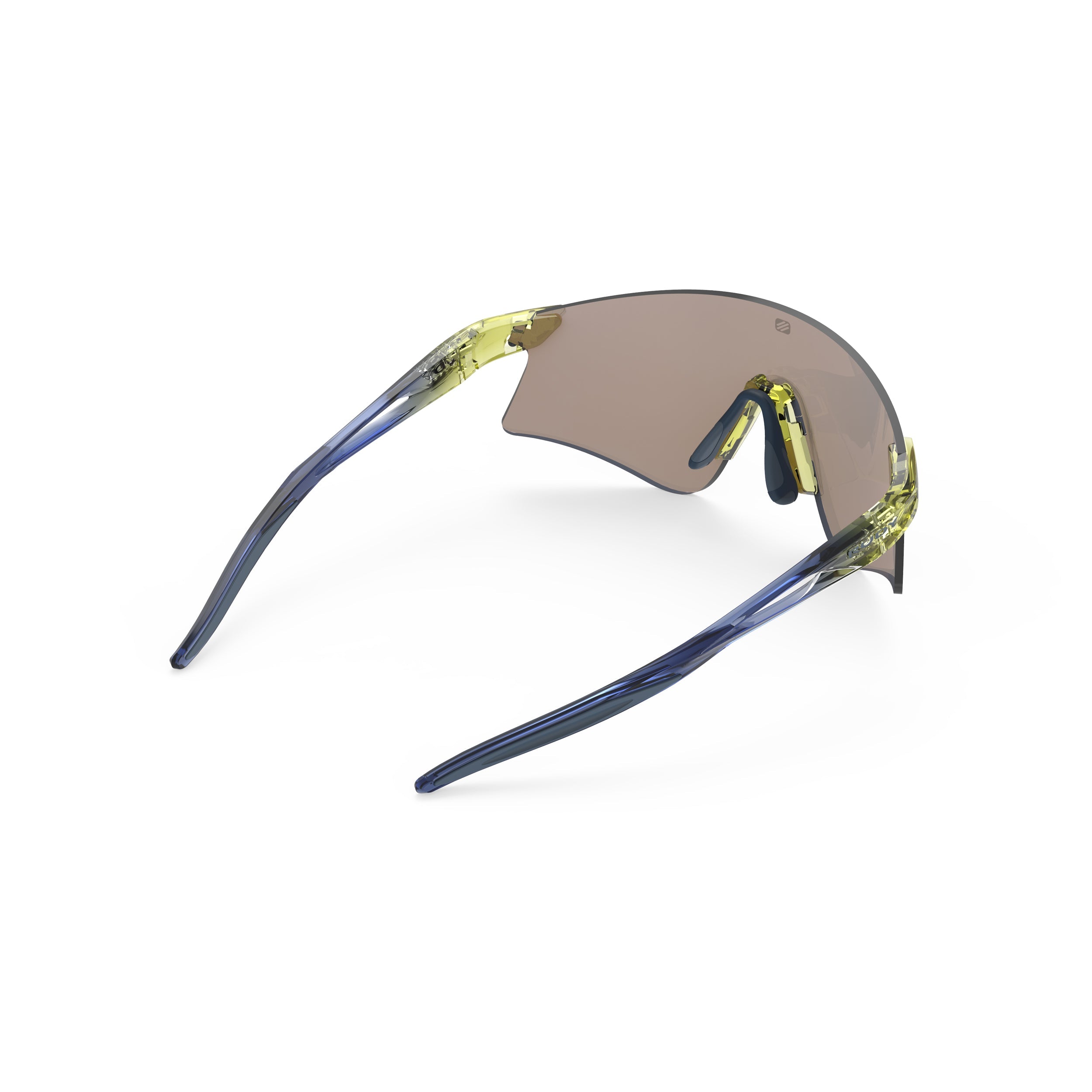 Rudy Project Astral Crystal Apple Green Fade Crystal Blue Avio mirrored multilaser yellow performance sunglasses – rear view