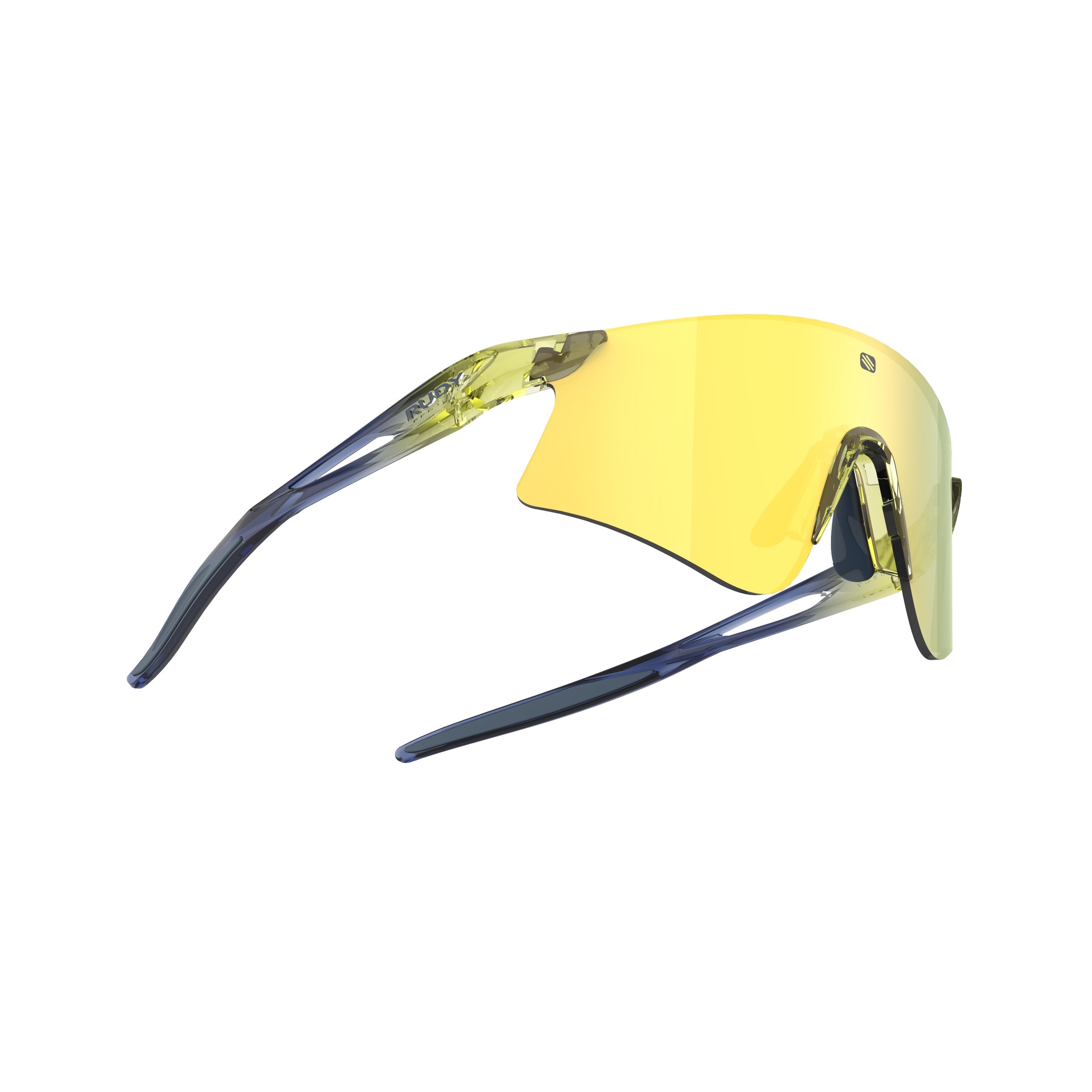 Rudy Project Astral Crystal Apple Green Fade Crystal Blue Avio mirrored multilaser yellow performance sunglasses – side view