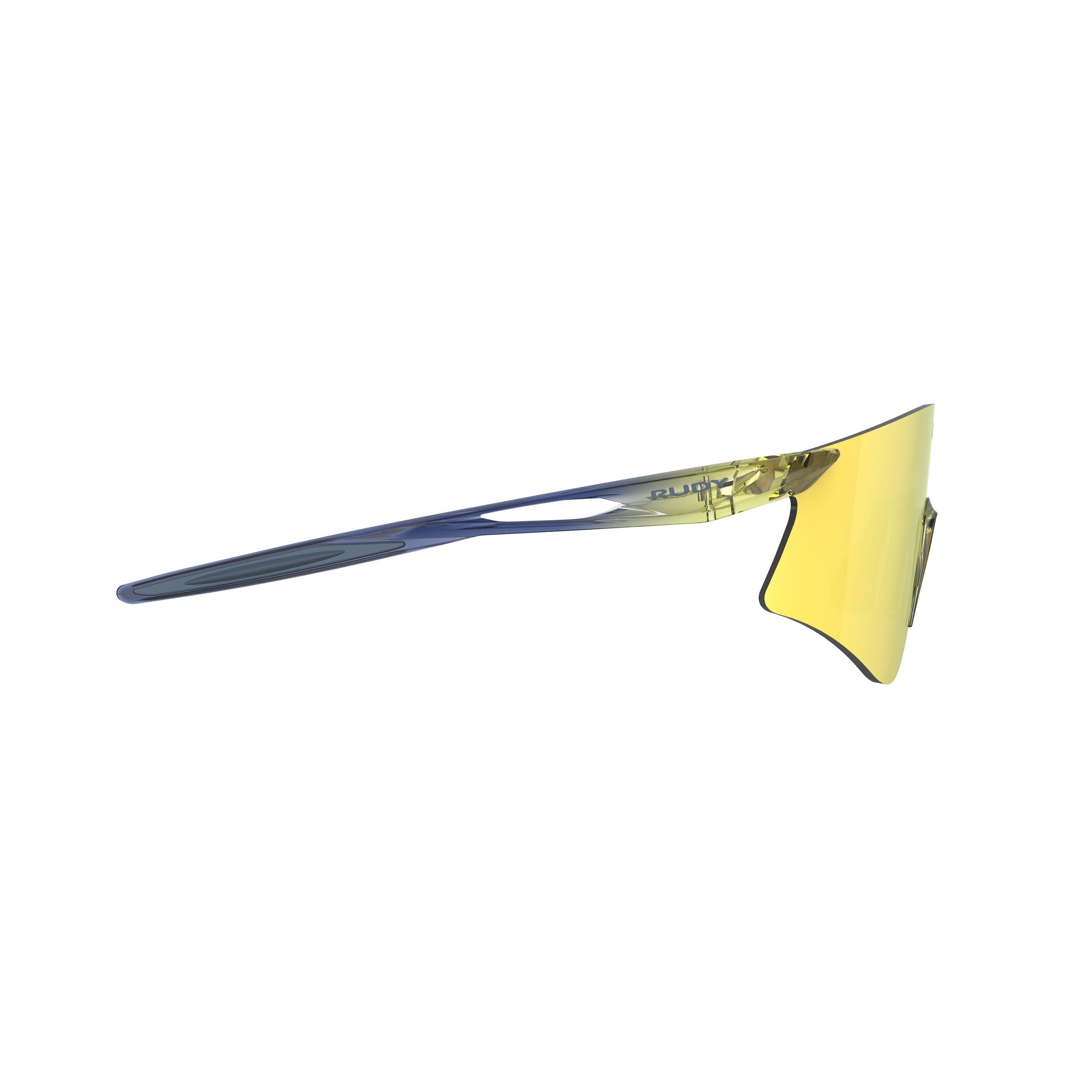 Rudy Project Astral Crystal Apple Green Fade Crystal Blue Avio mirrored multilaser yellow performance sunglasses – side view, opposite side