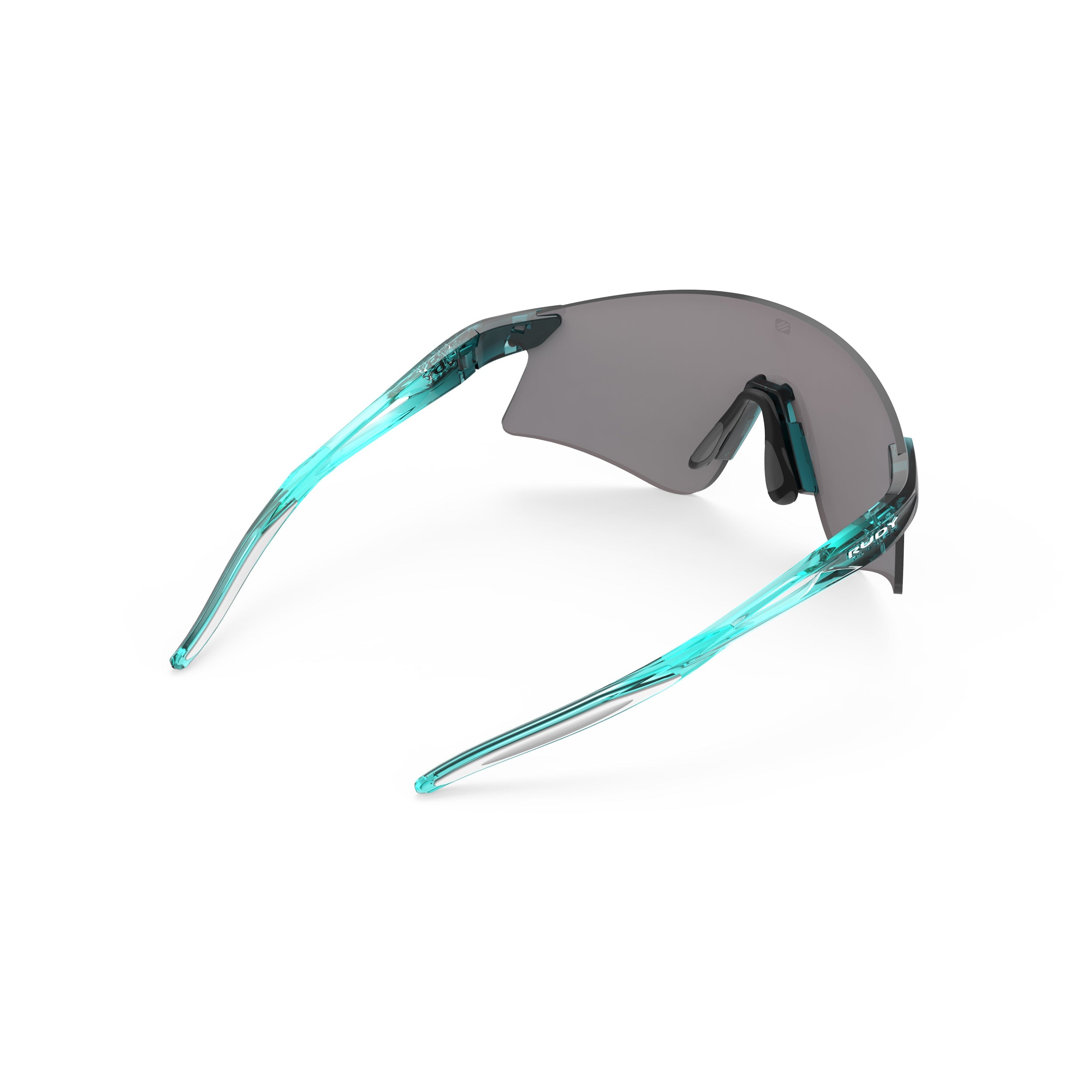 Rudy Project Astral Crystal Teal Water Gloss mirrored multilaser osmium performance sunglasses – rear view