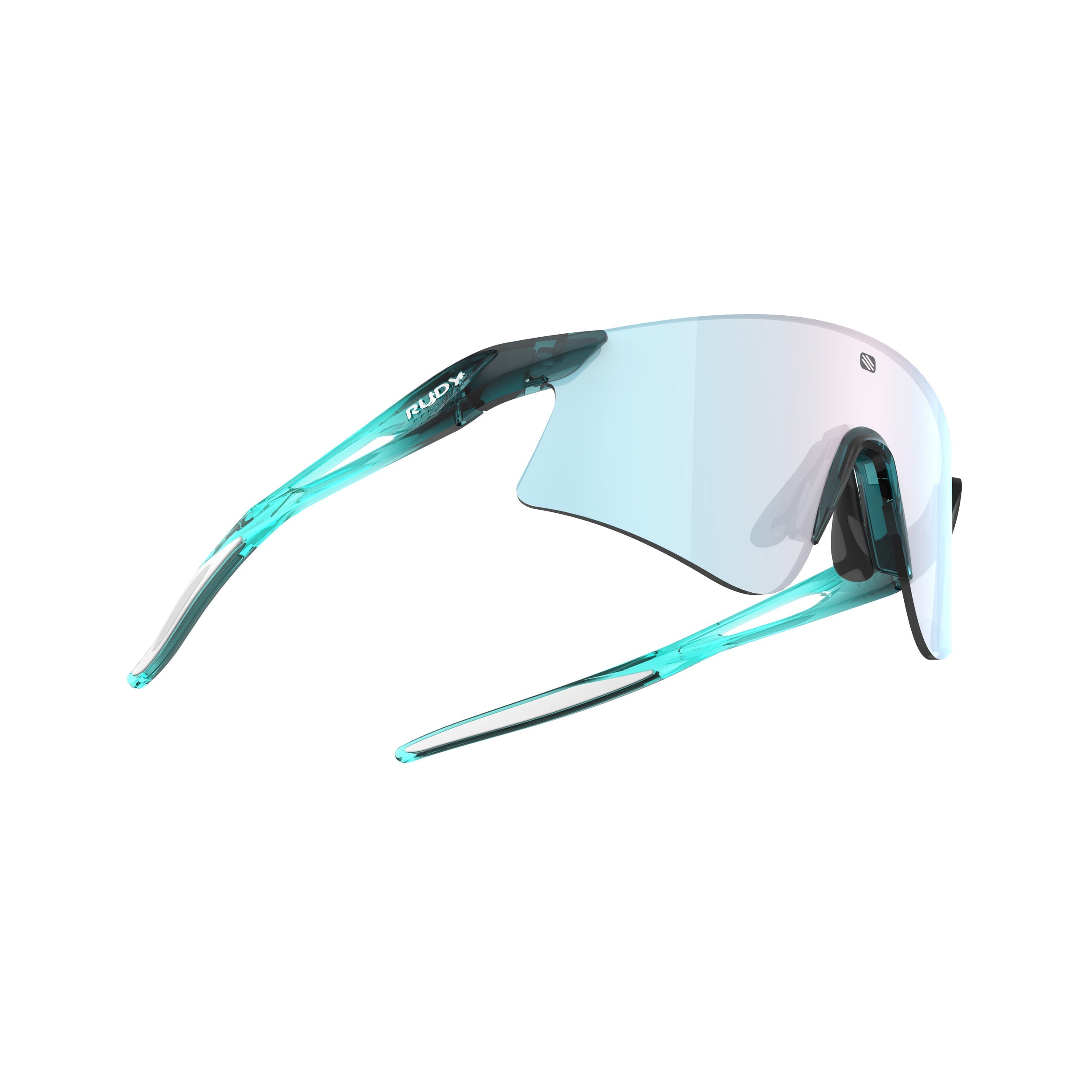 Rudy Project Astral Crystal Teal Water Gloss mirrored multilaser osmium performance sunglasses – side view