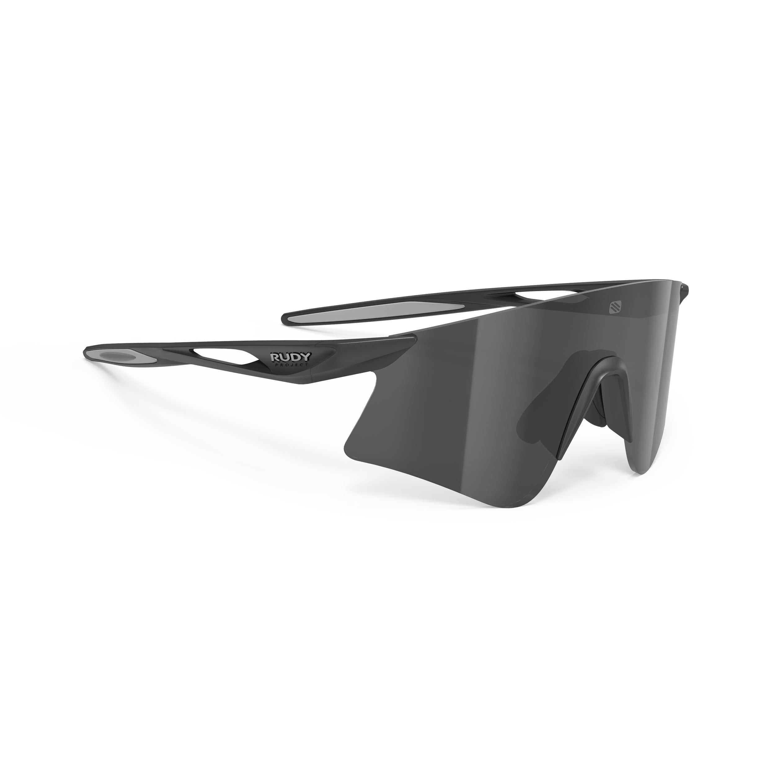Rudy Project Astral Matte Black mirrored smoke black performance sunglasses – front view