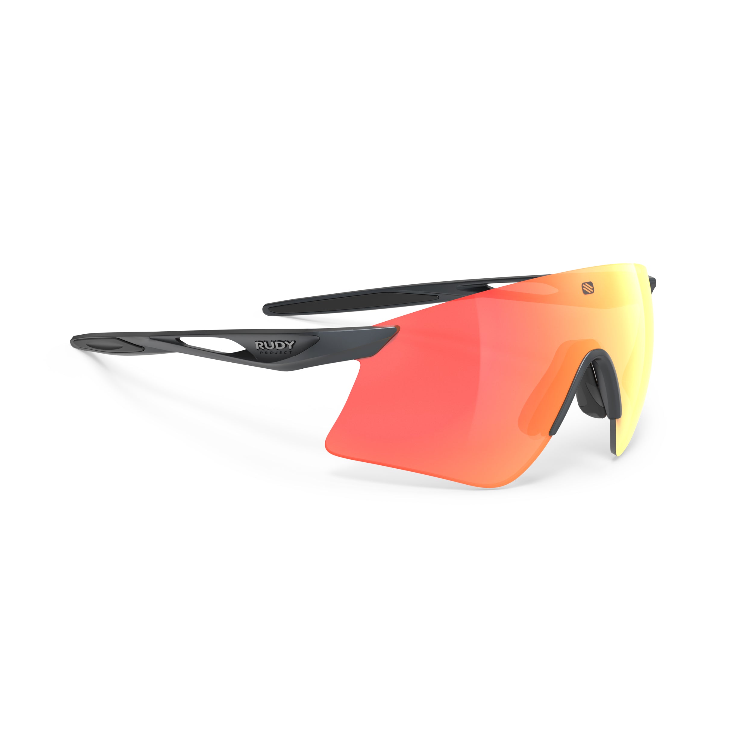 Rudy Project Astral Sphere Metal Titanium Matte Mirrored Multilaser Orange Performance Sunglasses – Front View