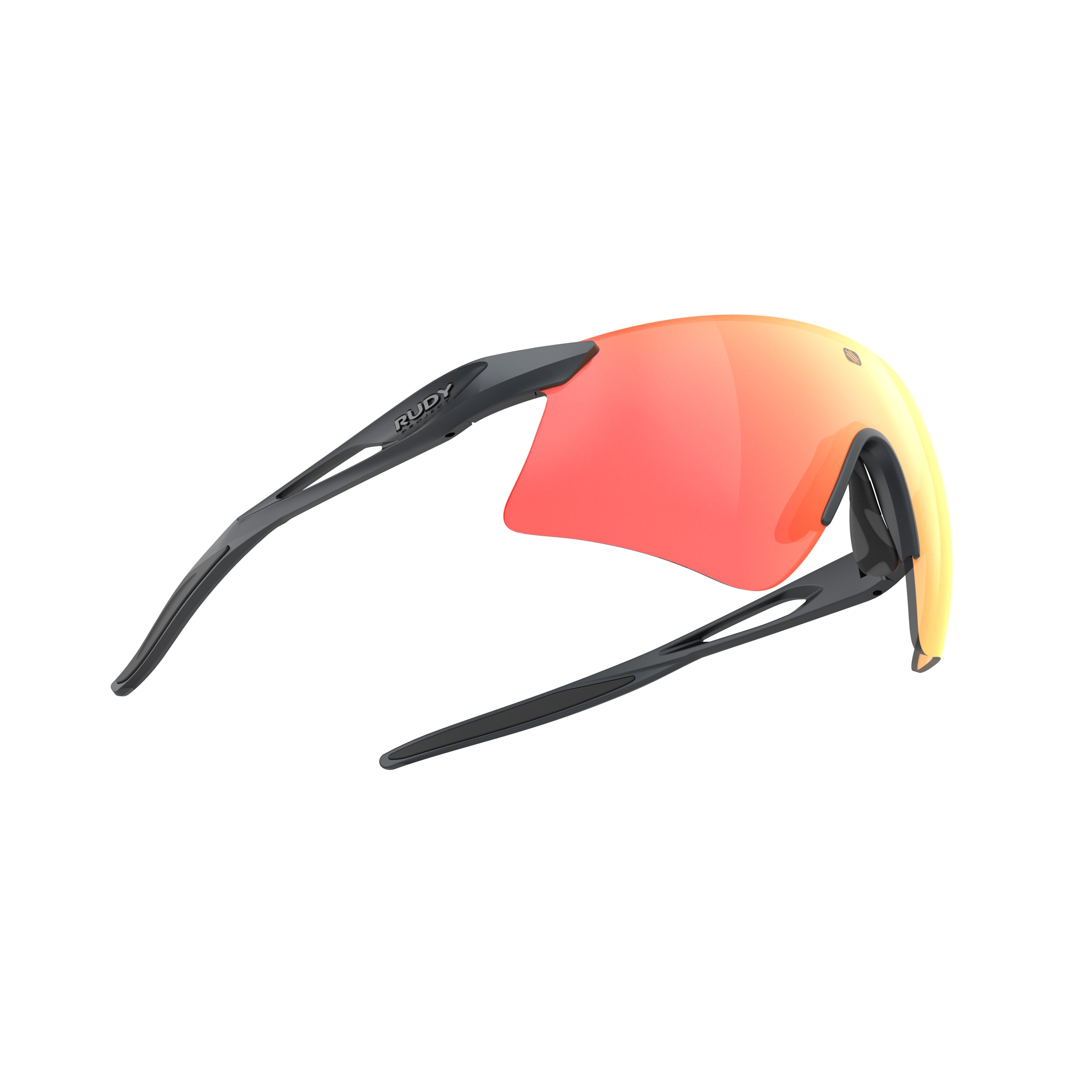 Rudy Project Astral Sphere Metal Titanium Matte Mirrored Multilaser Orange Performance Sunglasses – side view