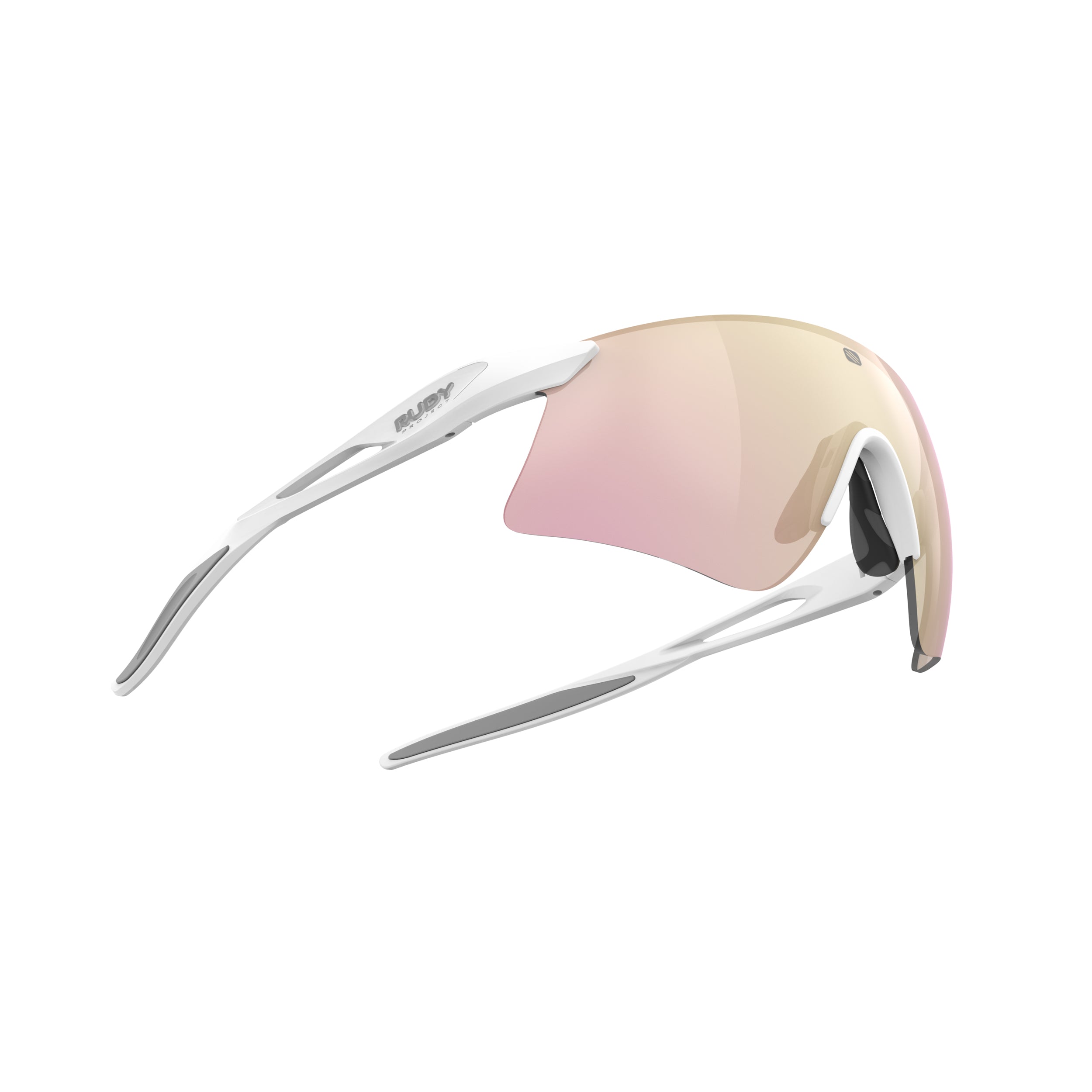 Rudy Project Astral Sphere White Matte Frame Mirorred Multilaser Rosegold Performance Sunglasses – side view