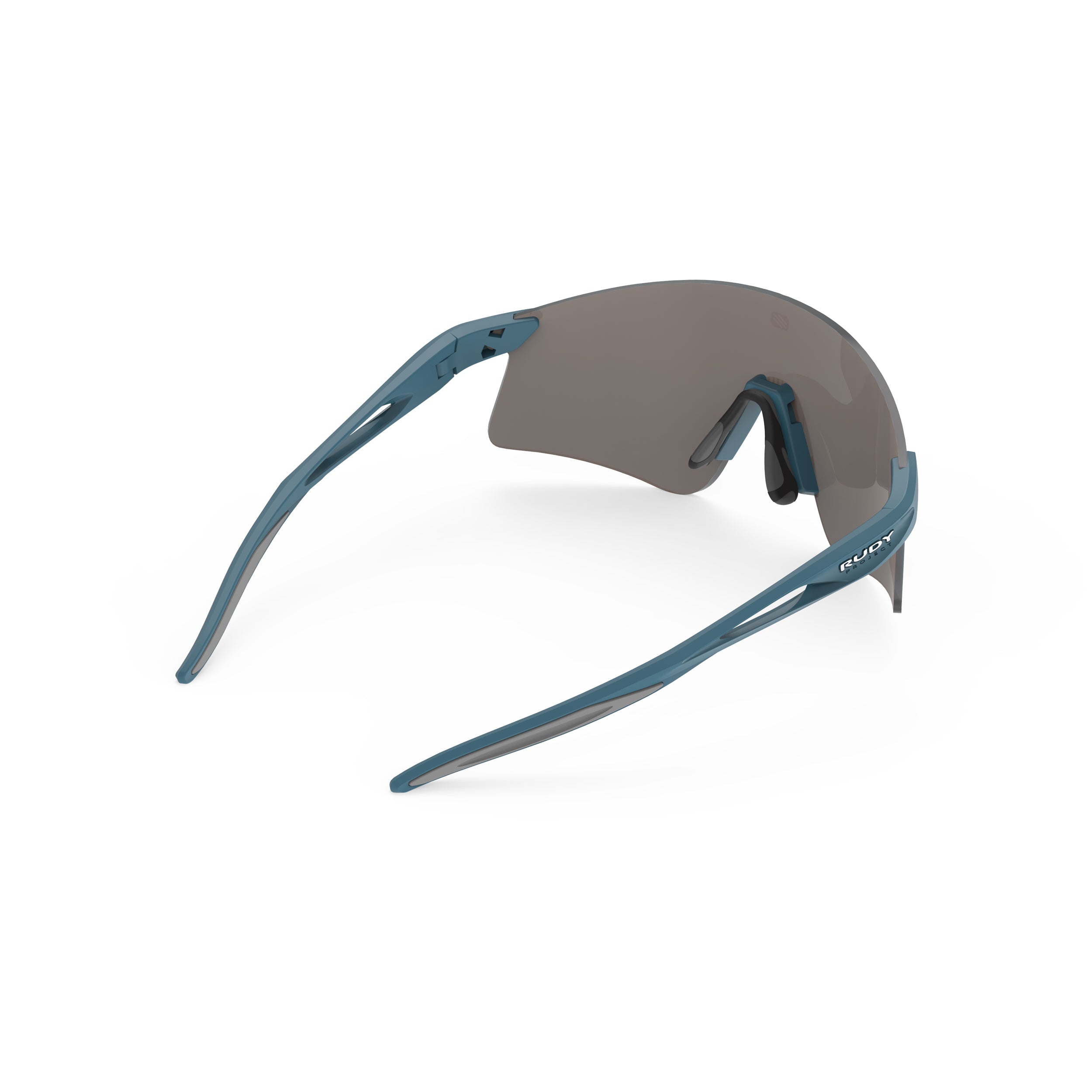 Rudy Project Astral X Light Teal Matte mirrored multilaser osmium performance sunglasses – rear view
