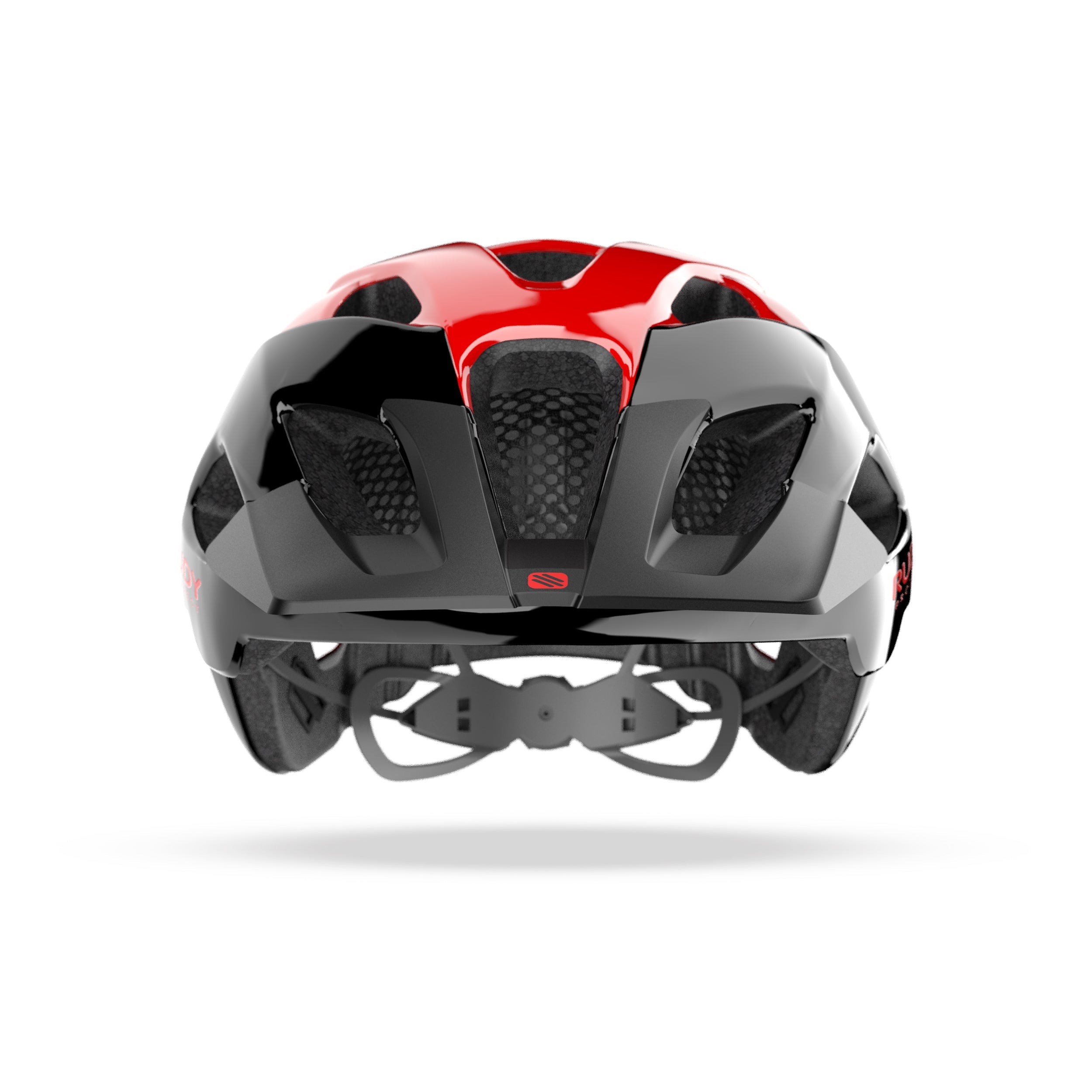 Rudy Project Crossway Black/Red Shiny cycling helmet – front view, alternate angle