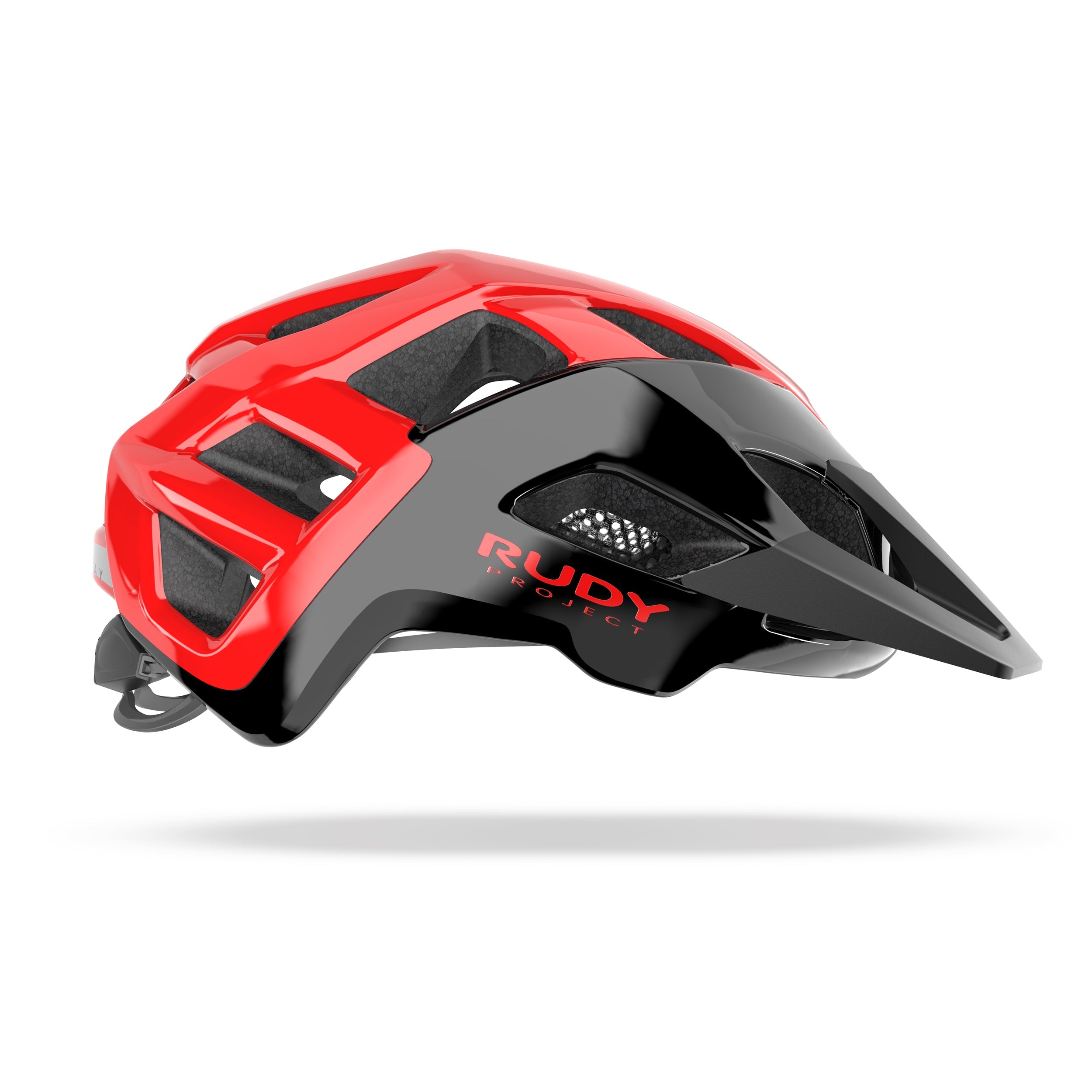 Rudy Project Crossway Black/Red Shiny cycling helmet – side view