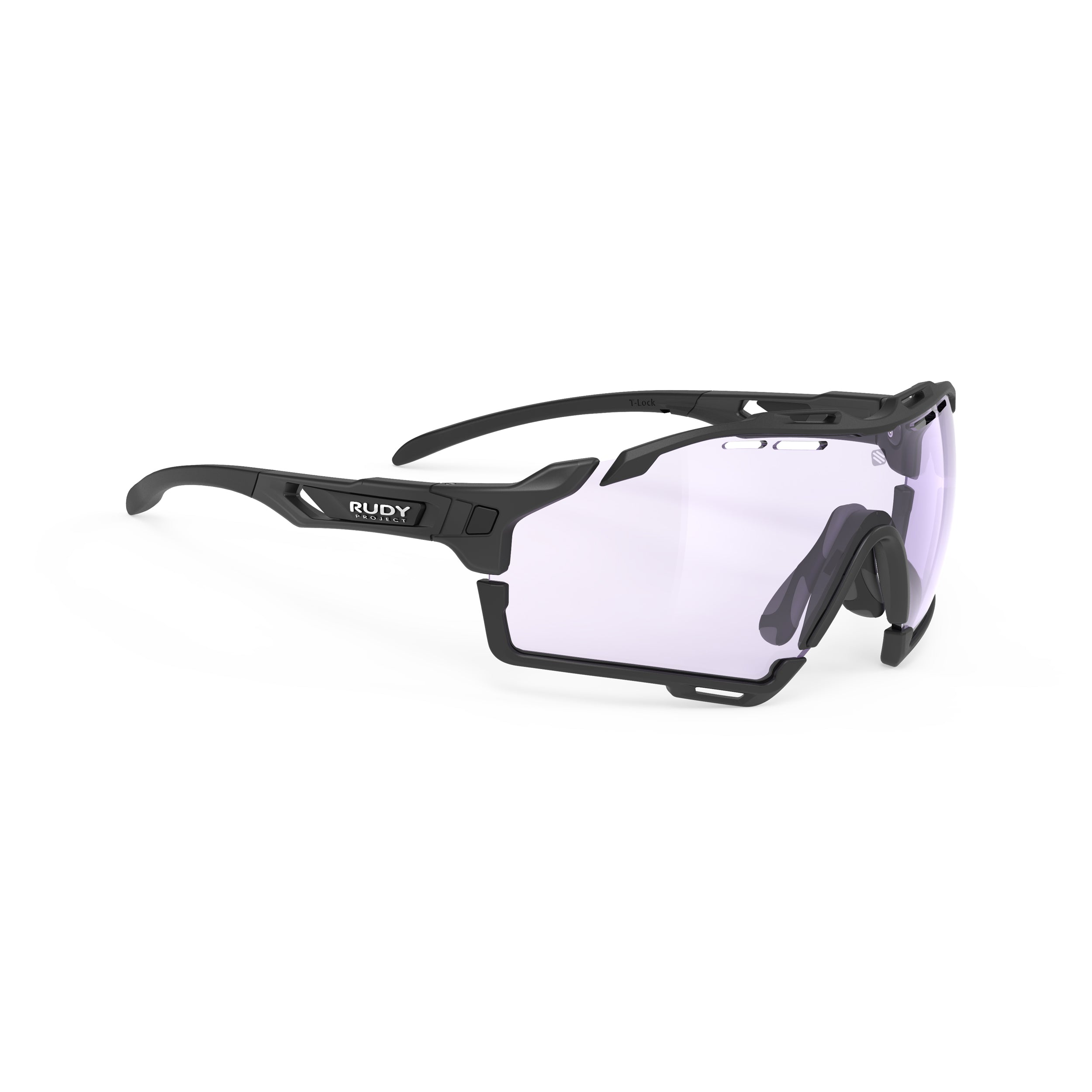 Rudy Project Cutline Black Matte photochromic laser purple hdr performance sunglasses – front view