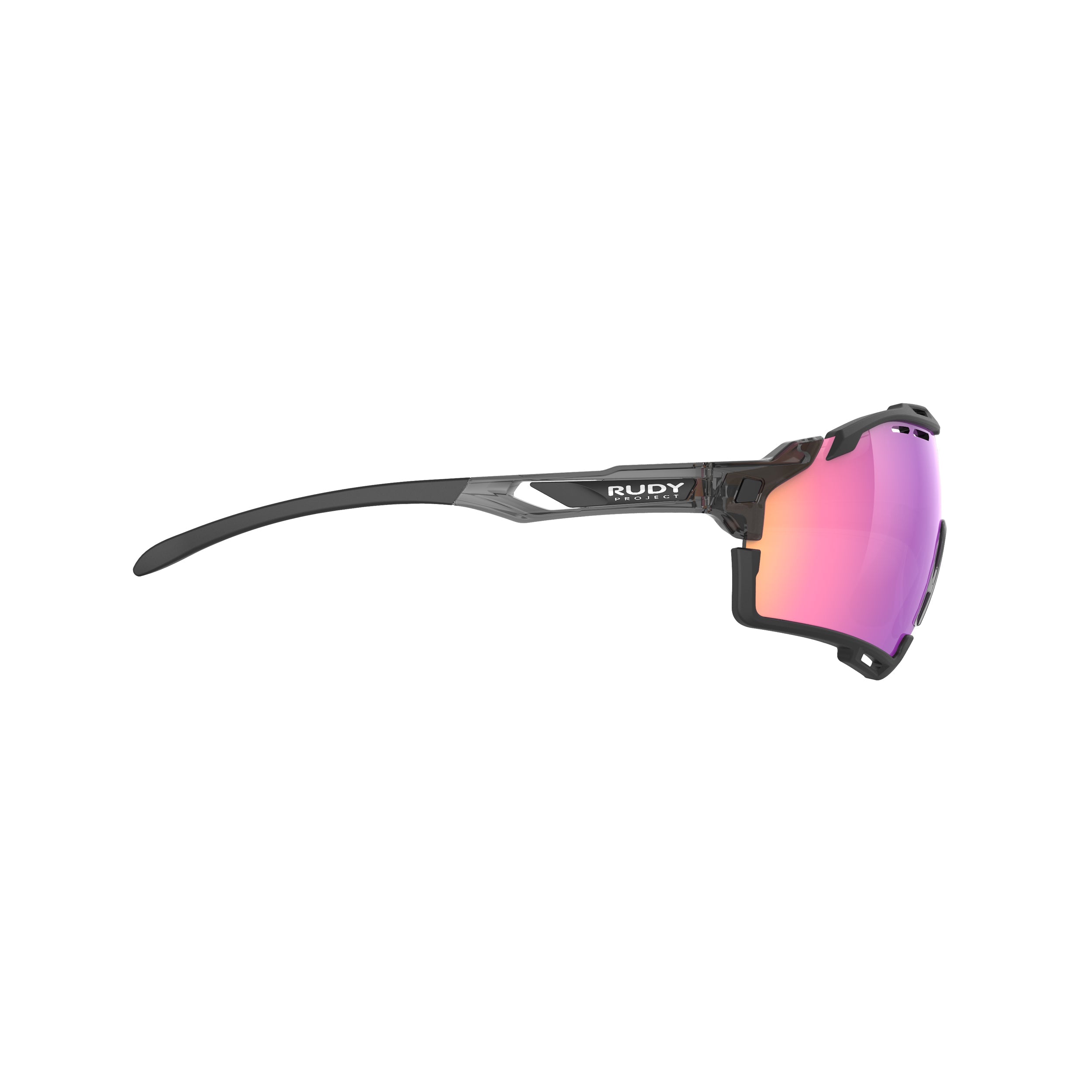 Rudy Project Cutline Crystal Ash mirrored multilaser sunset performance sunglasses – side view, opposite side