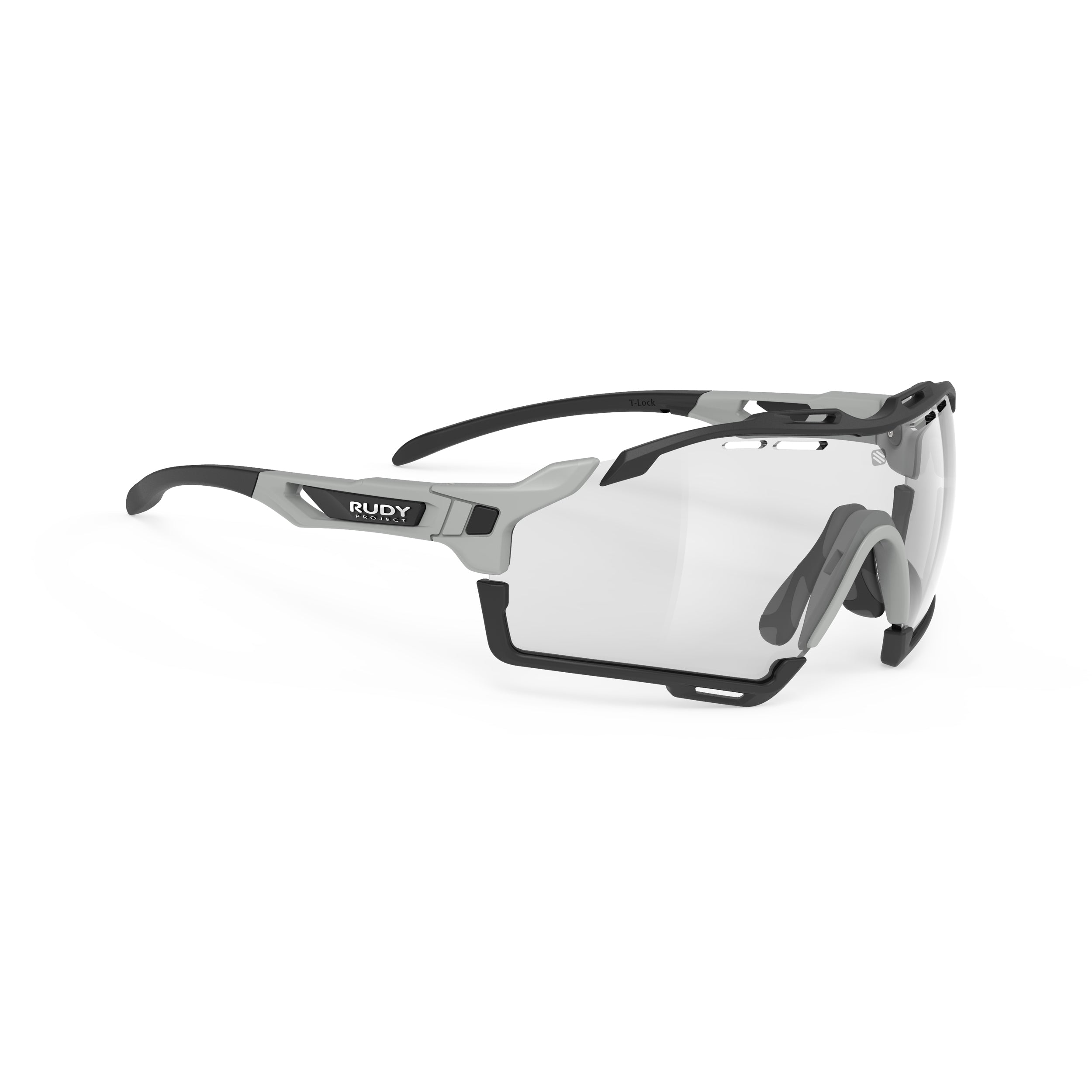 Rudy Project Cutline Light Grey Matte photochromic laser black performance sunglasses – front view