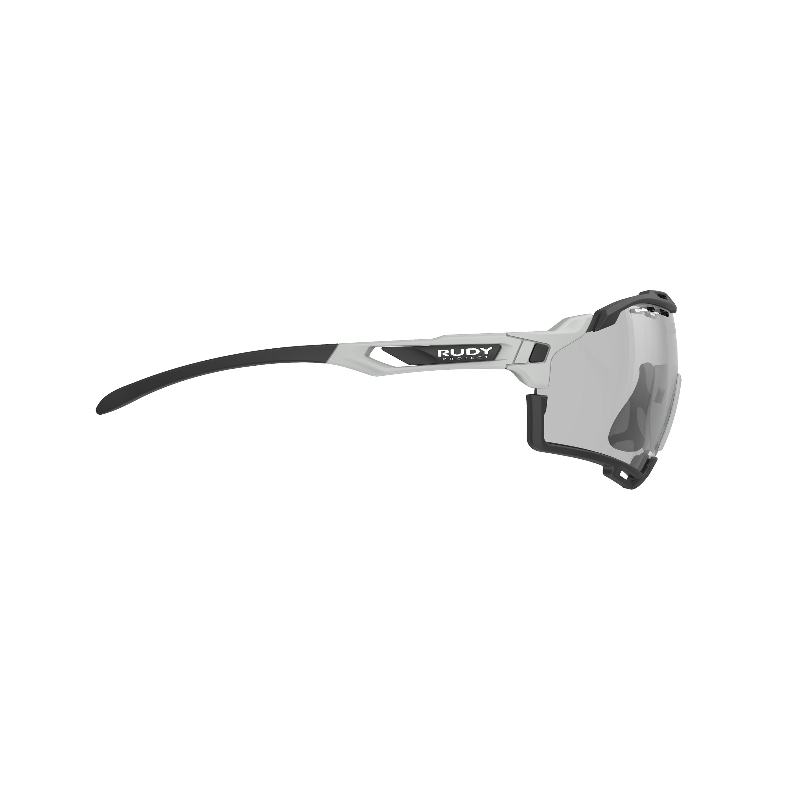 Rudy Project Cutline Light Grey Matte photochromic laser black performance sunglasses – side view, opposite side