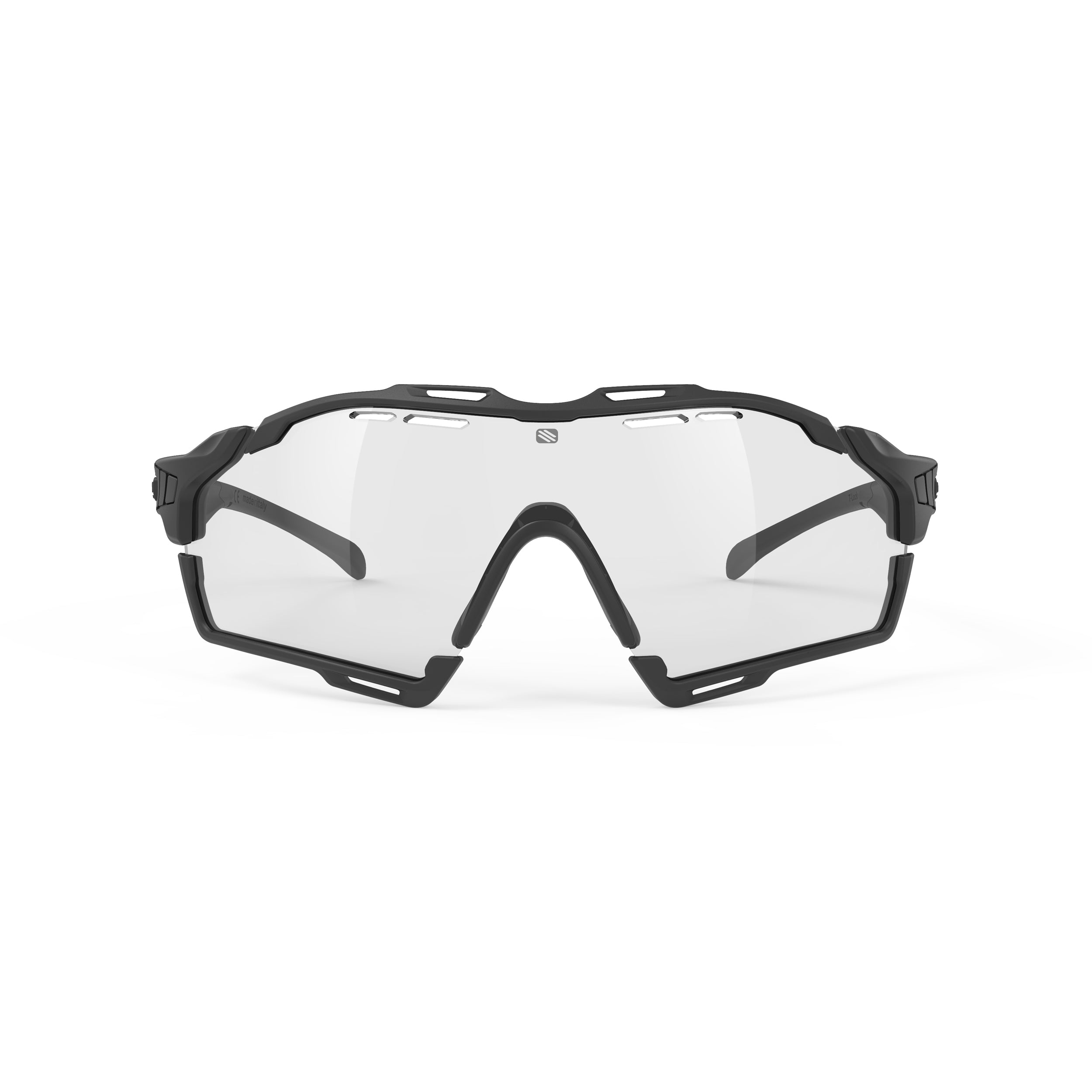 Rudy Project Cutline Matte Black photochromic black performance sunglasses – front view, alternate angle