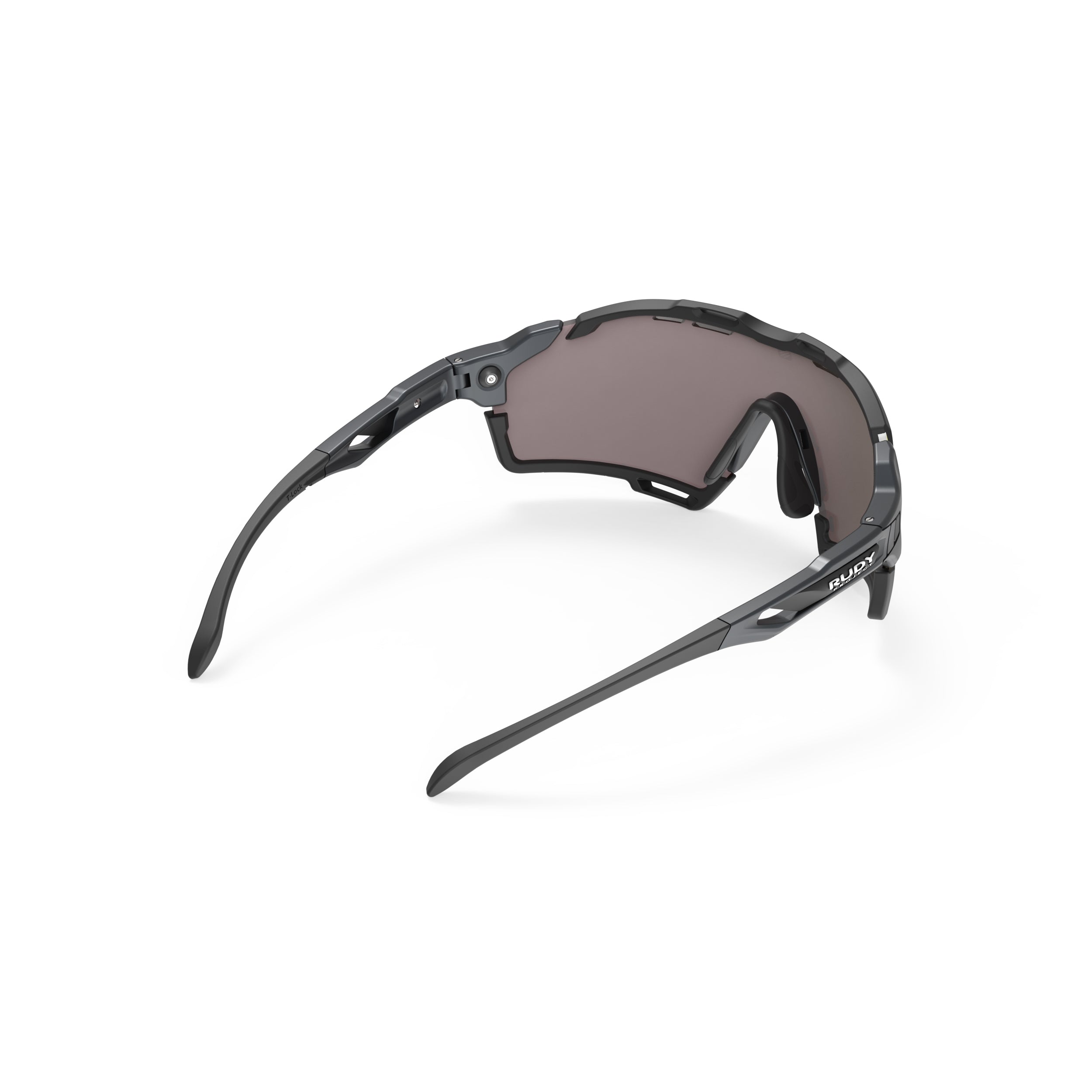 Rudy Project Cutline Metal Titanium Matte Mirrored Multilaser Orange Performance Sunglasses – rear view