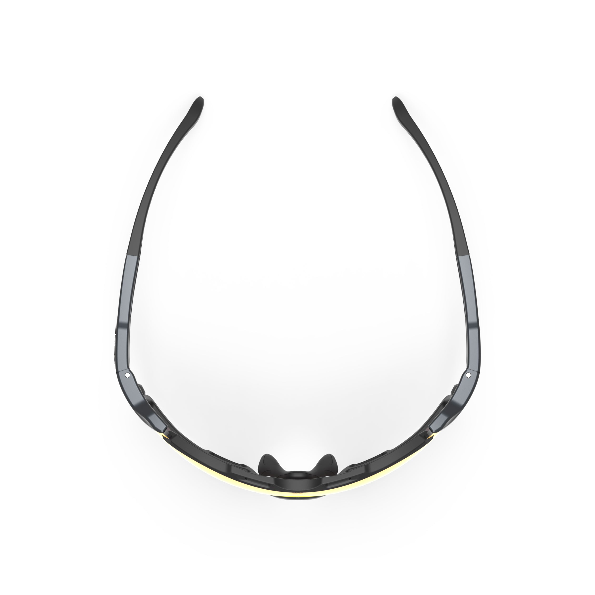 Rudy Project Cutline Metal Titanium Matte Mirrored Multilaser Orange Performance Sunglasses – top view