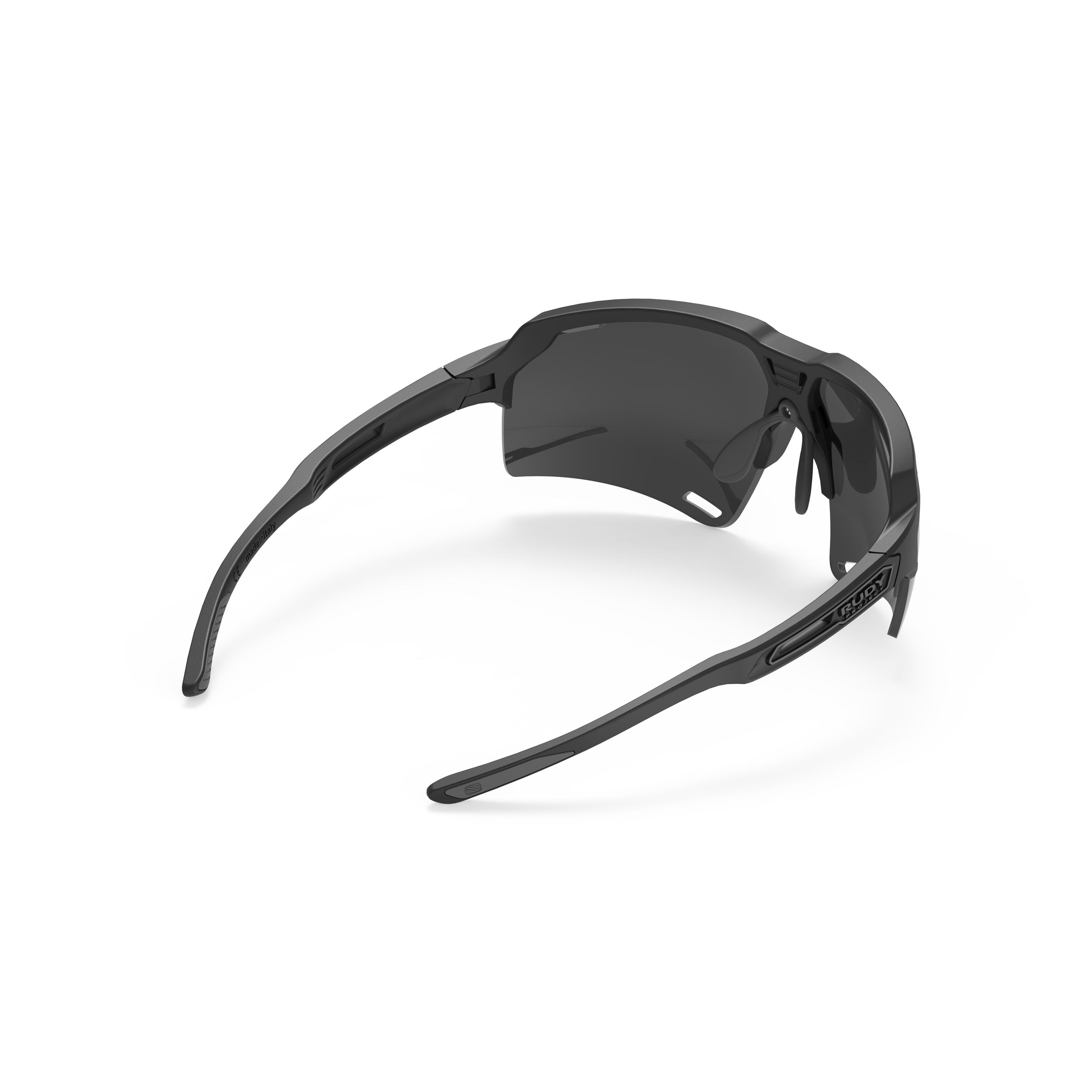 Rudy Project Deltabeat Black Matte mirrored smoke black performance sunglasses – rear view