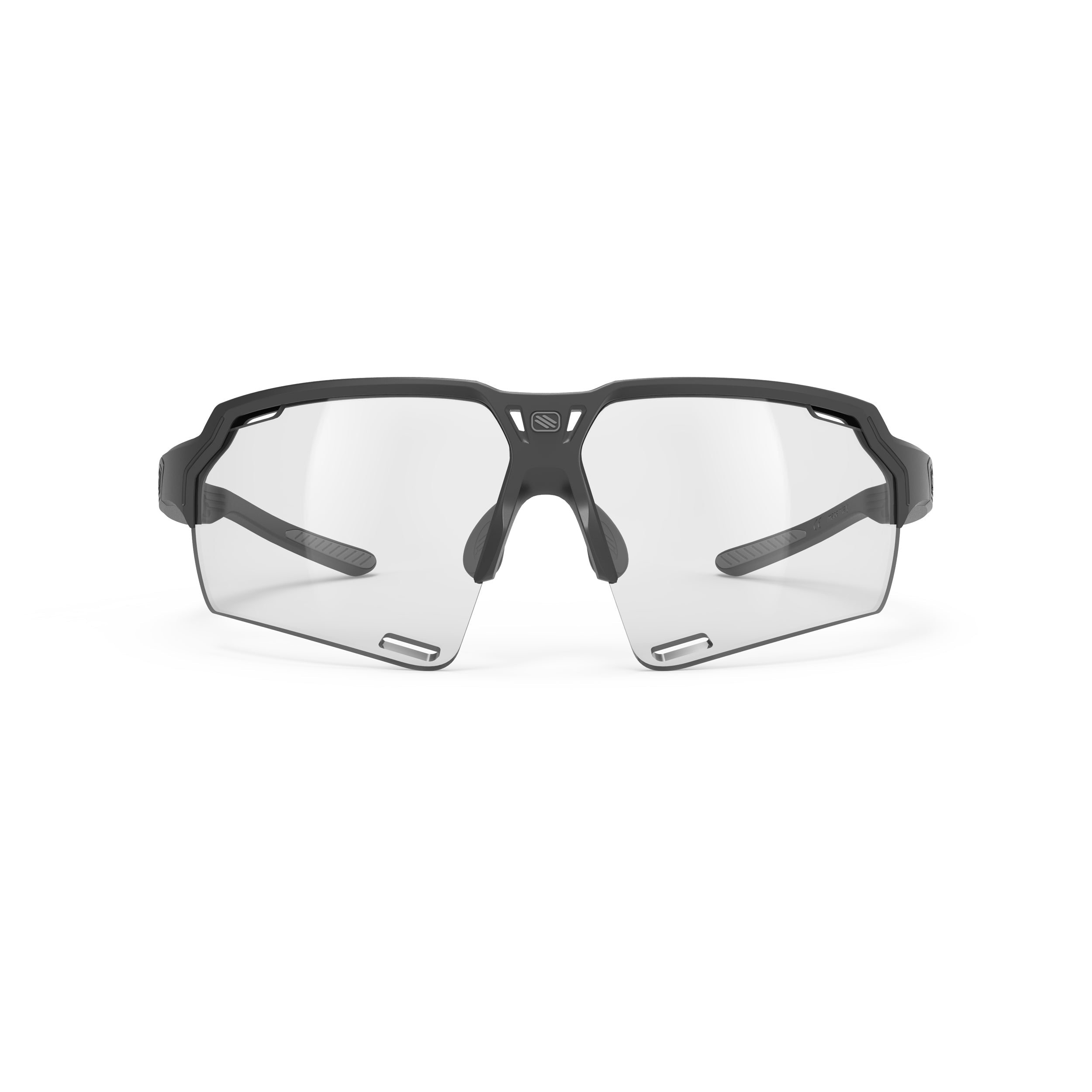 Rudy Project Deltabeat Black Matte photochromic black performance sunglasses – front view, alternate angle