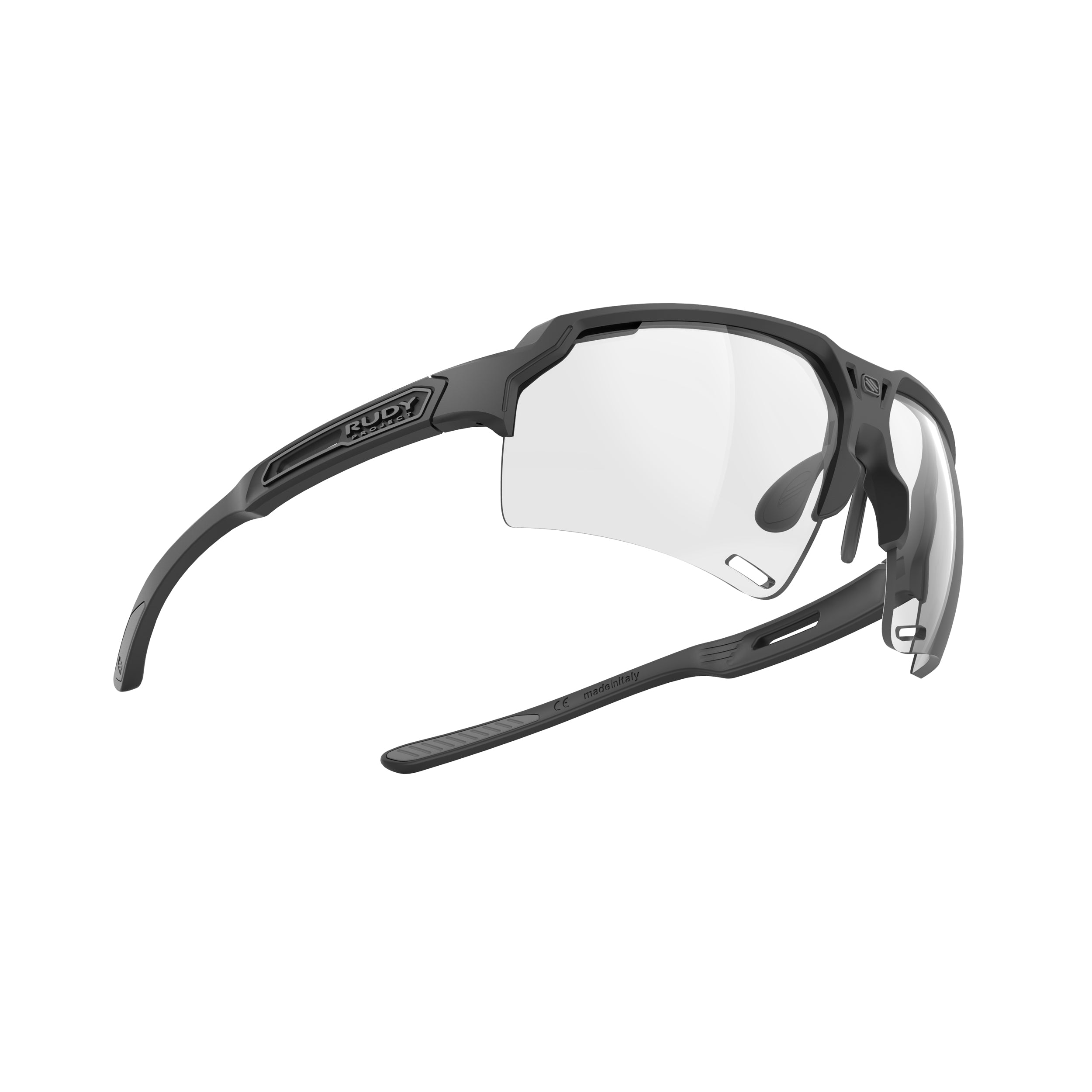 Rudy Project Deltabeat Black Matte photochromic black performance sunglasses – side view