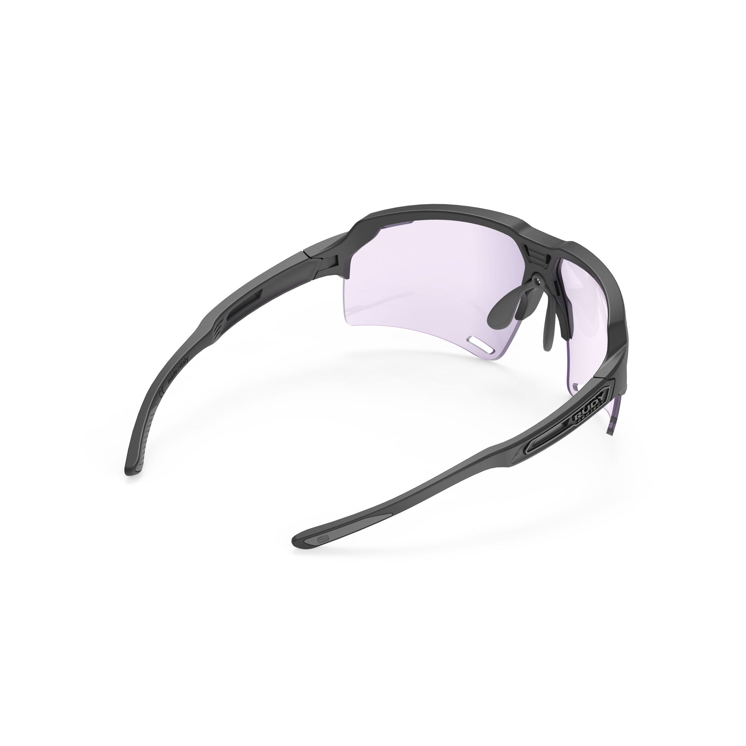 Rudy Project Deltabeat Black Matte photochromic laser purple hdr performance sunglasses – rear view