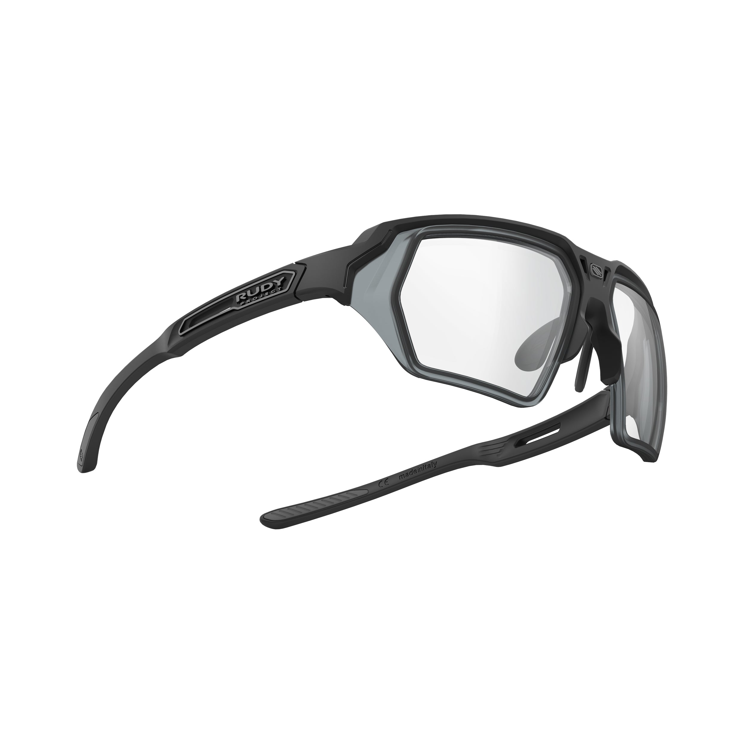 Rudy Project Deltabeat + Optical Dock Black Matte prescription sports glasses – side view