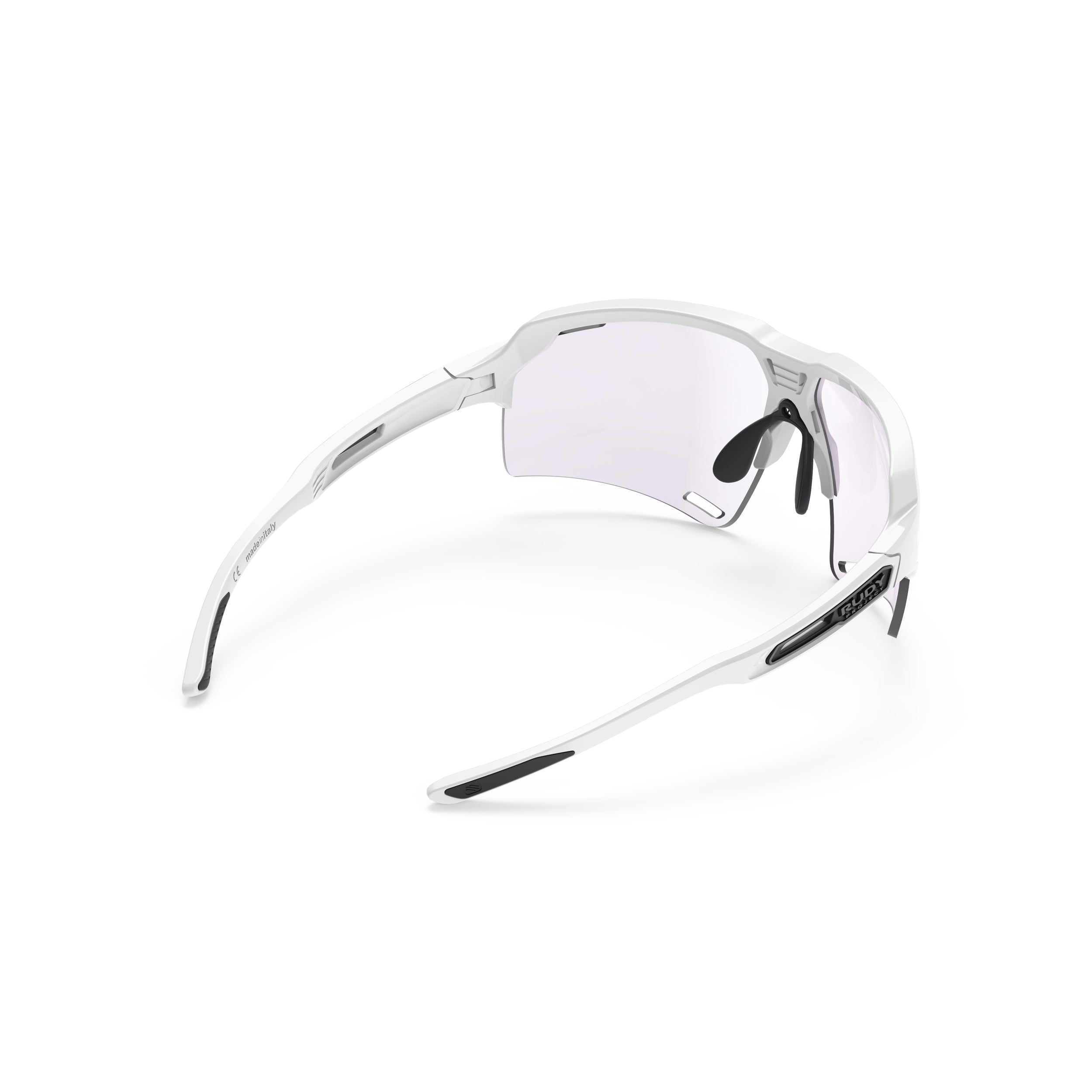 Rudy Project Deltabeat White Gloss photochromic laser purple hdr performance sunglasses – rear view