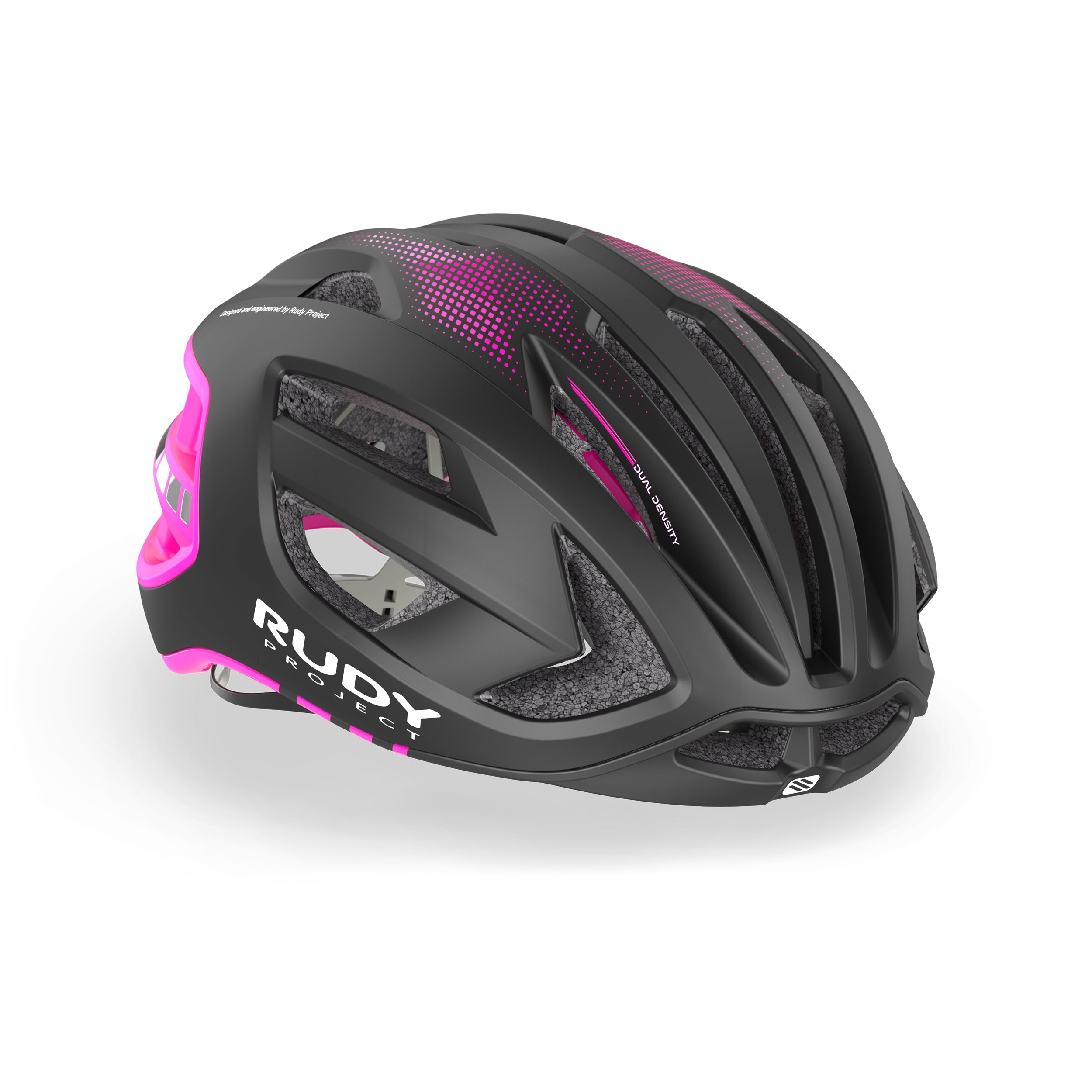 Rudy Project Egos Black/Pink Matte cycling helmet – front view