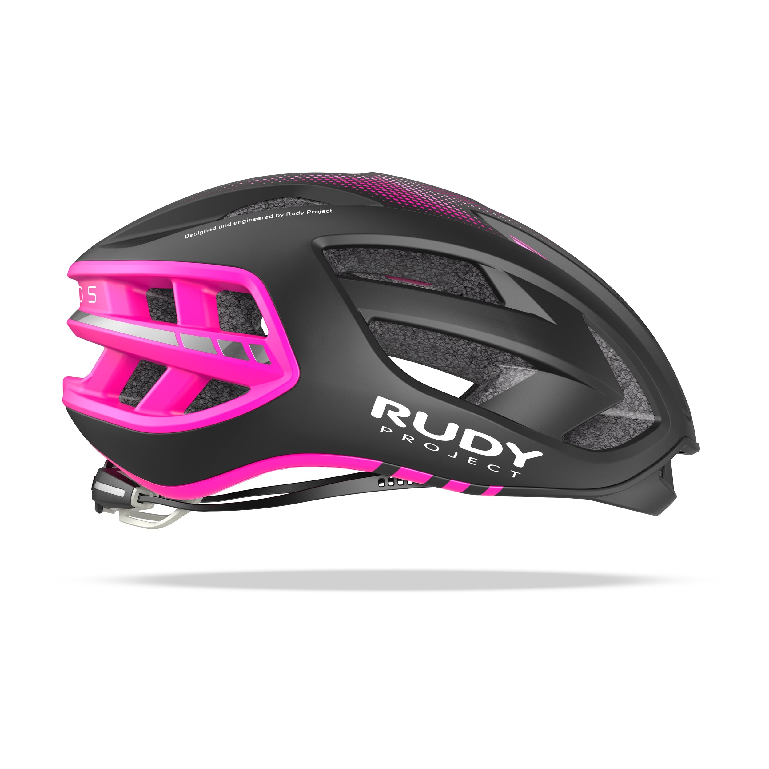 Rudy Project Egos Black/Pink Matte cycling helmet – side view