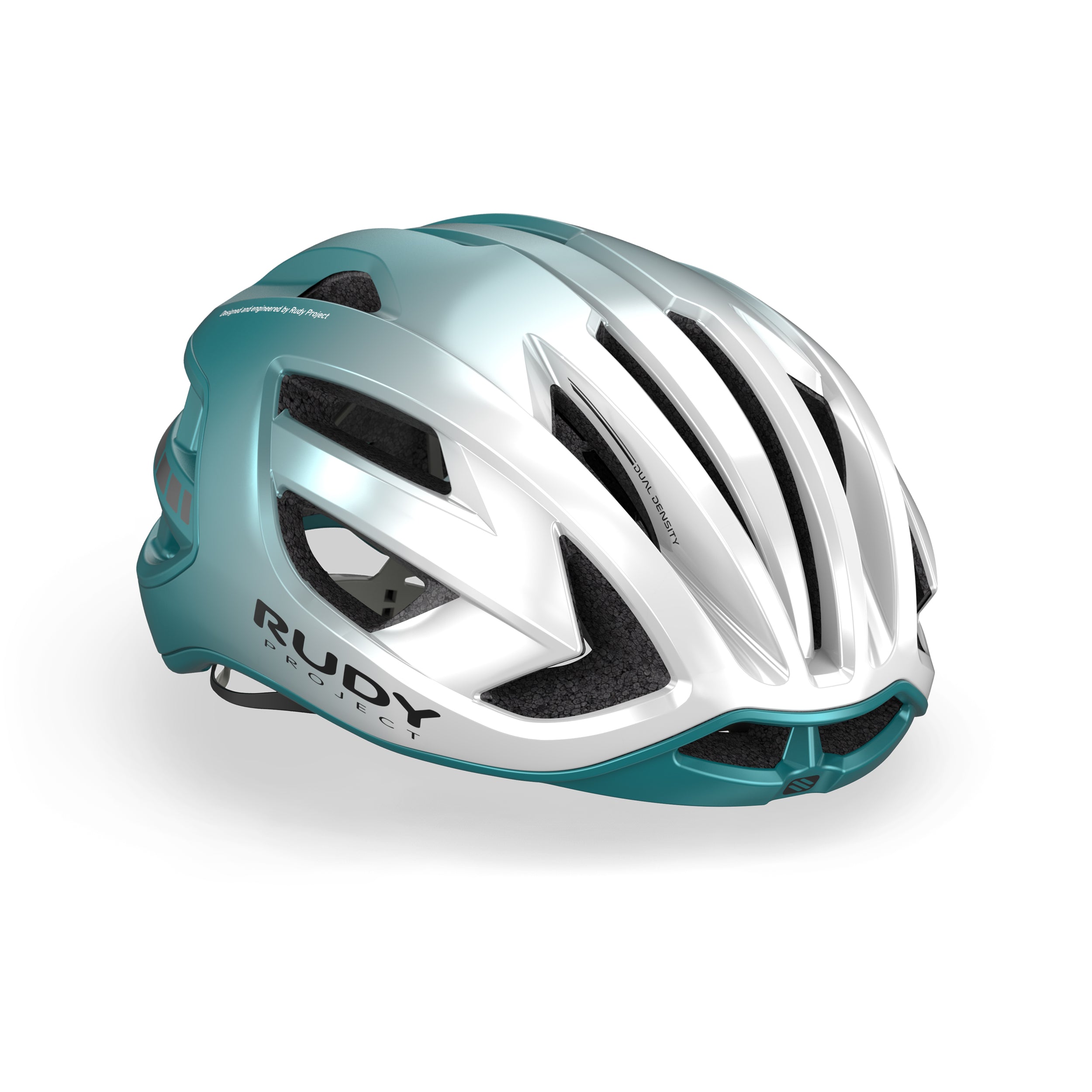 Rudy Project Egos Pearl/Emerald Metal Matte cycling helmet – front view