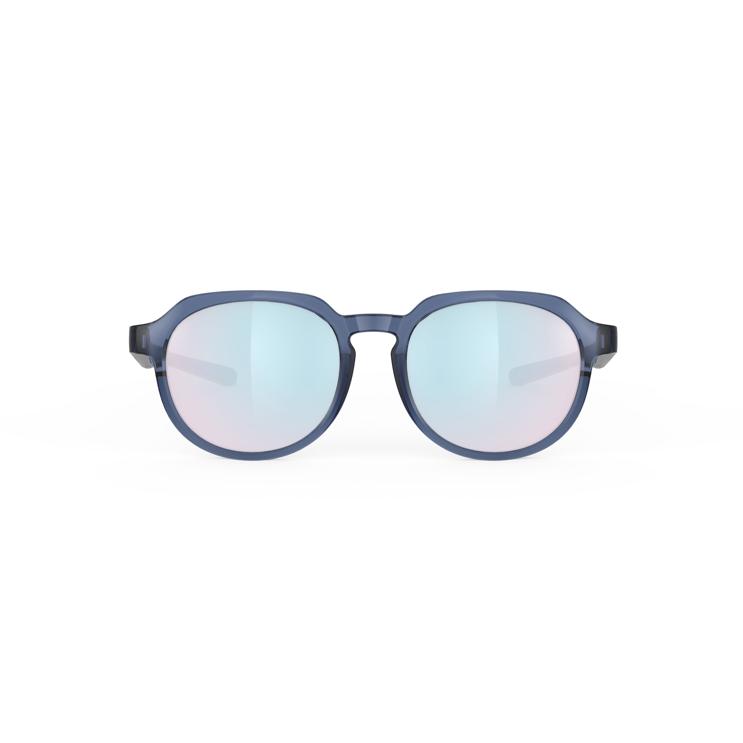 Rudy Project Glamshady Crystal Avio Gloss mirrored multilaser osmium performance sunglasses – front view, alternate angle