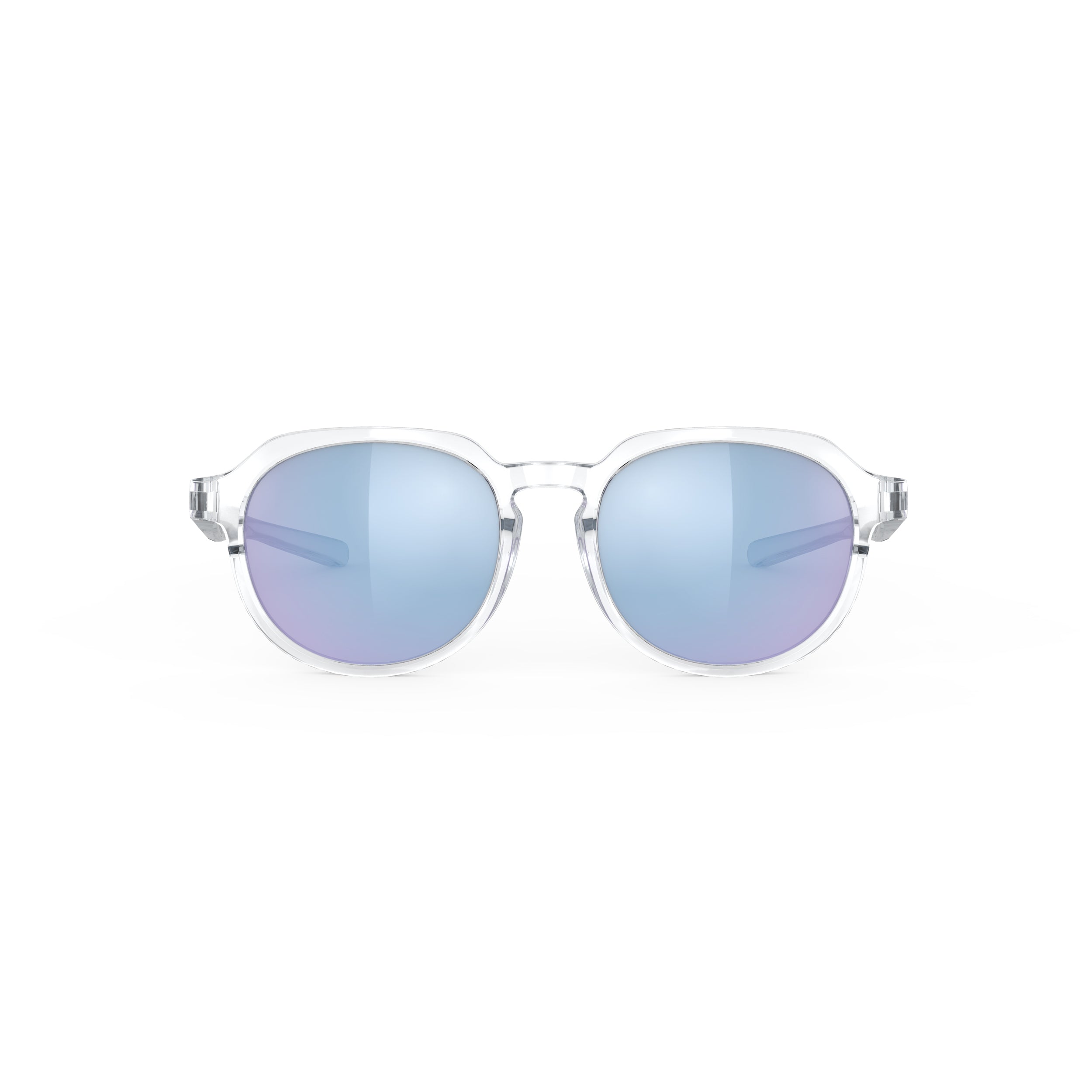 Rudy Project Glamshady Crystal Gloss mirrored multilaser ice performance sunglasses – front view, alternate angle