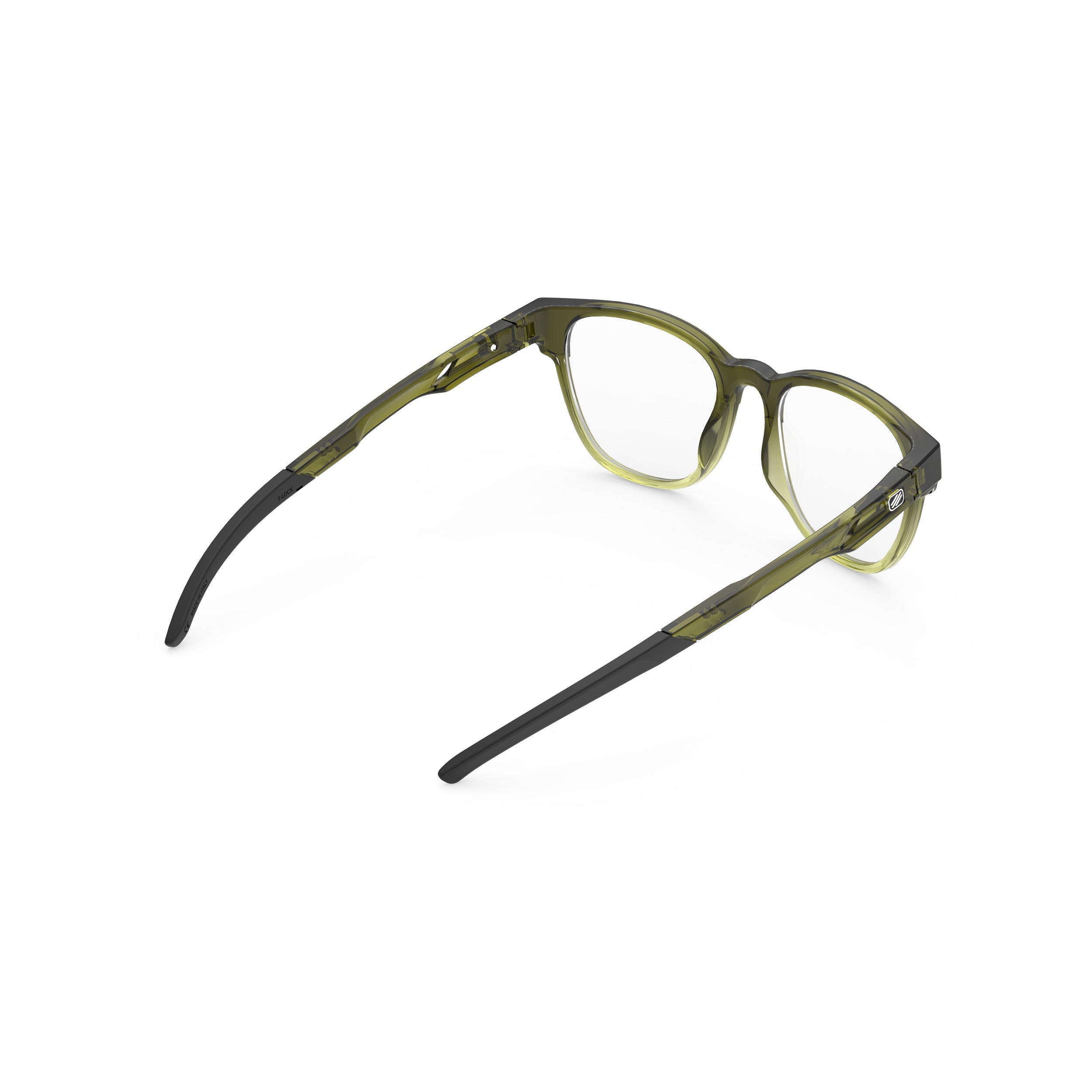 Rudy Project Iridis 65 Crystal Olive/Apple Gloss prescription sports glasses – rear view