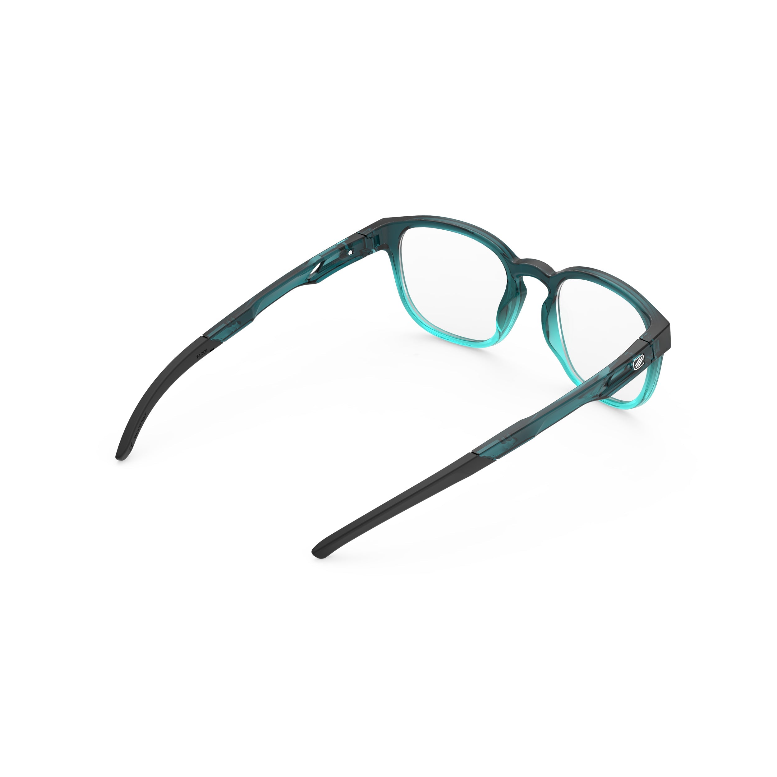 Rudy Project Iridis 66 Crystal Teal/Water Gloss prescription sports glasses – rear view