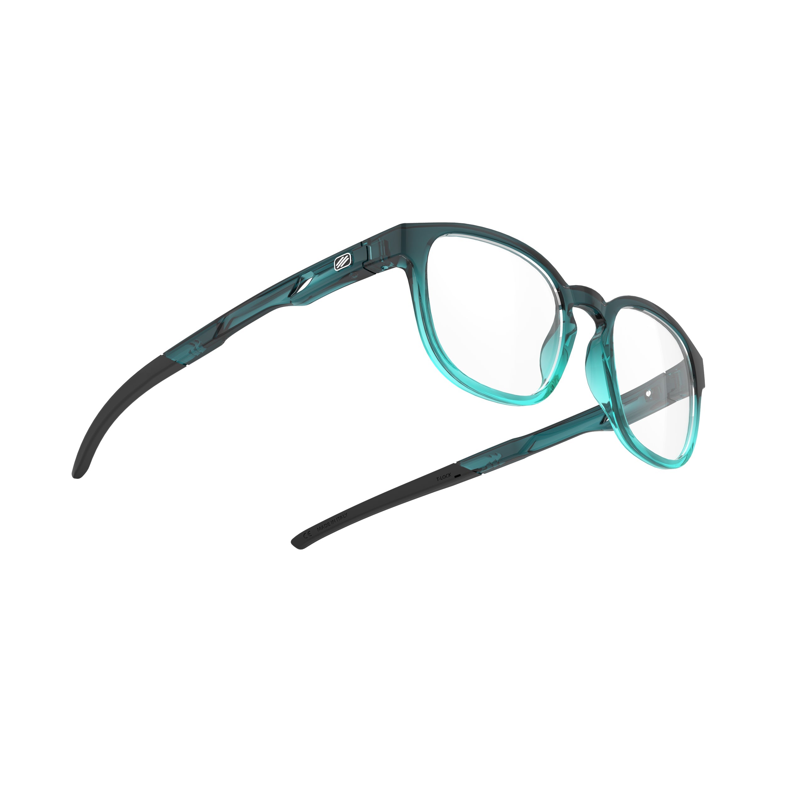 Rudy Project Iridis 66 Crystal Teal/Water Gloss prescription sports glasses – side view