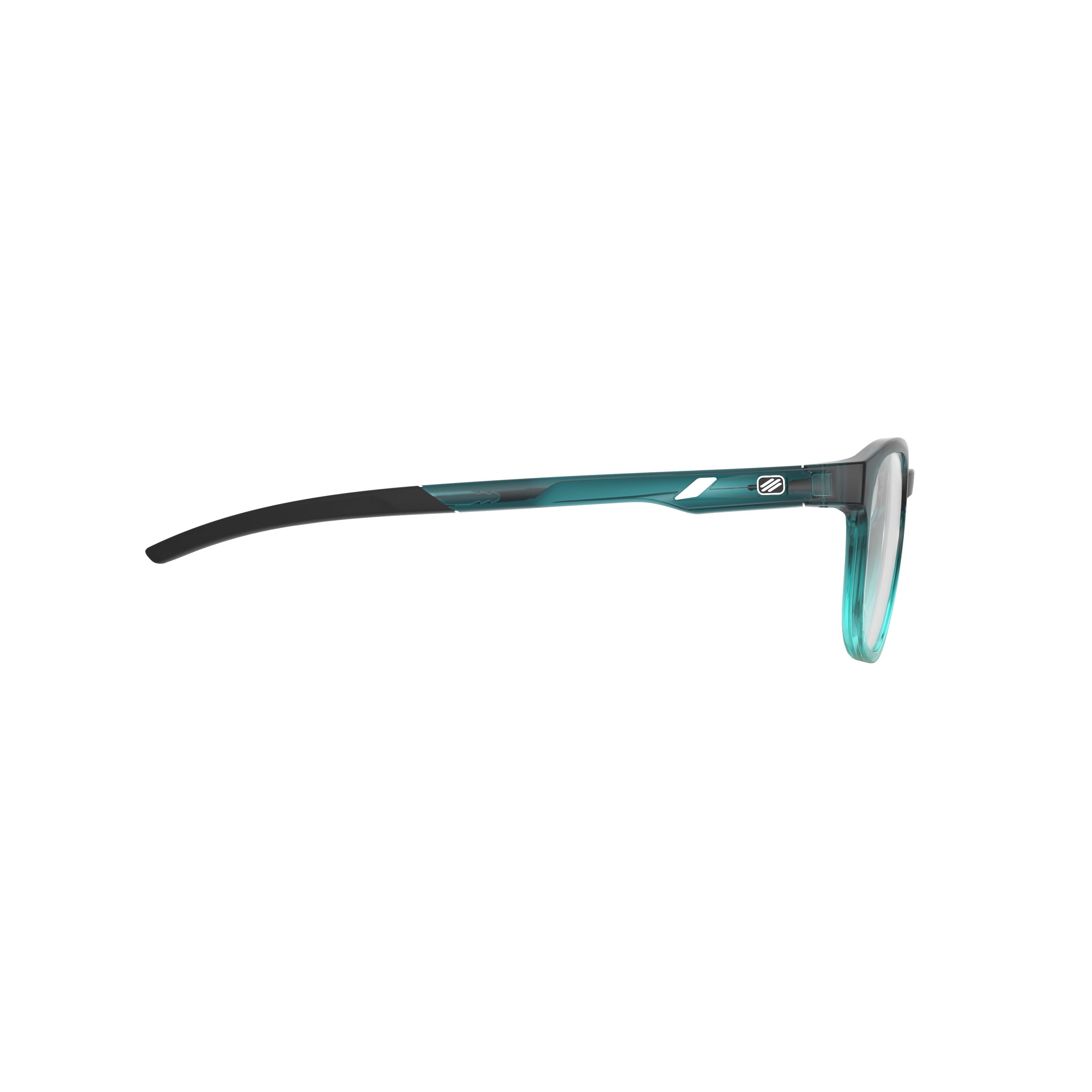 Rudy Project Iridis 66 Crystal Teal/Water Gloss prescription sports glasses – side view, opposite side