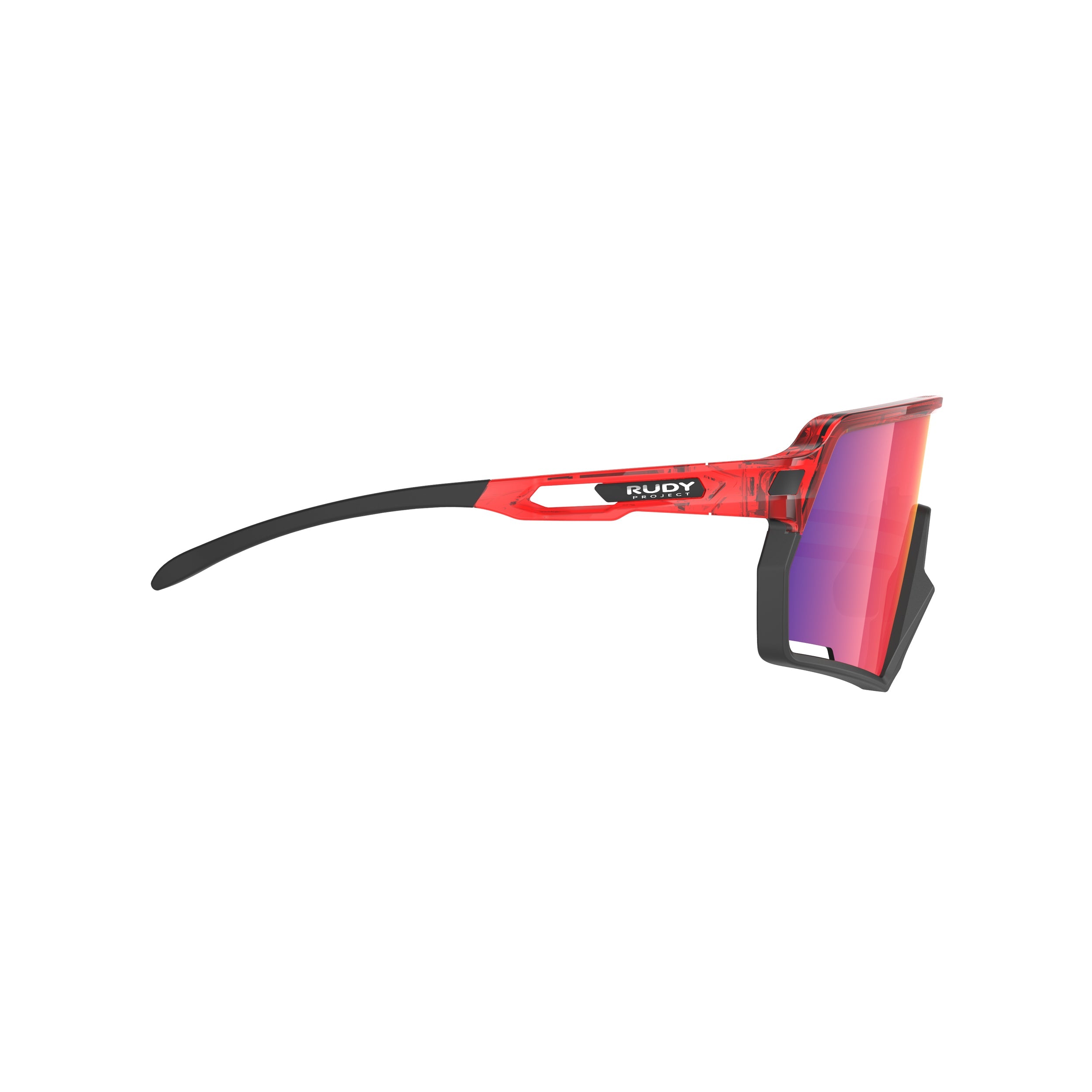 Rudy Project Kelion Crystal Red mirrored multilaser red hdr performance sunglasses – side view, opposite side