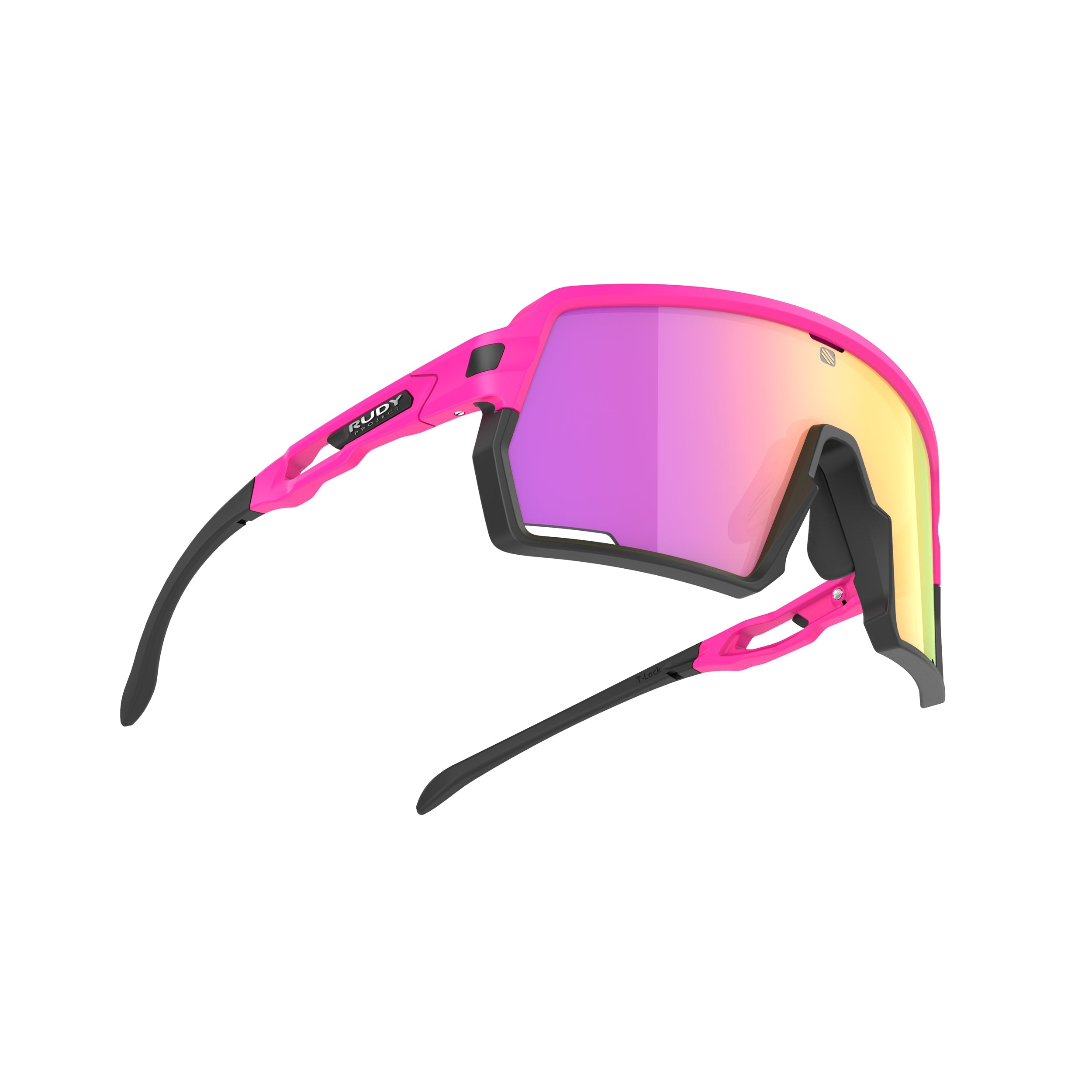 Rudy Project Kelion Pink Fluo Matte mirrored multilaser sunset performance sunglasses – side view