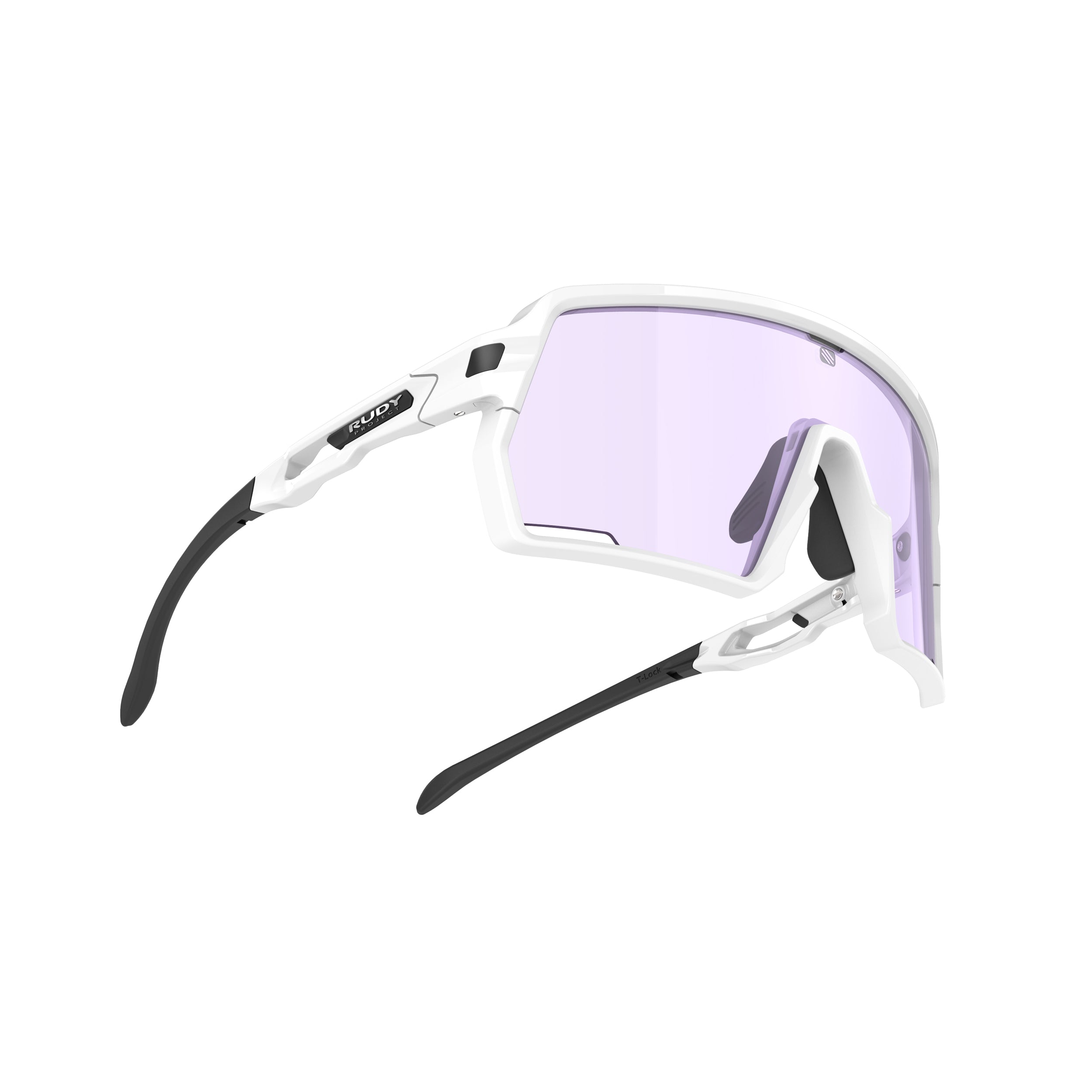 Rudy Project Kelion White Gloss photochromic laser purple hdr performance sunglasses – side view