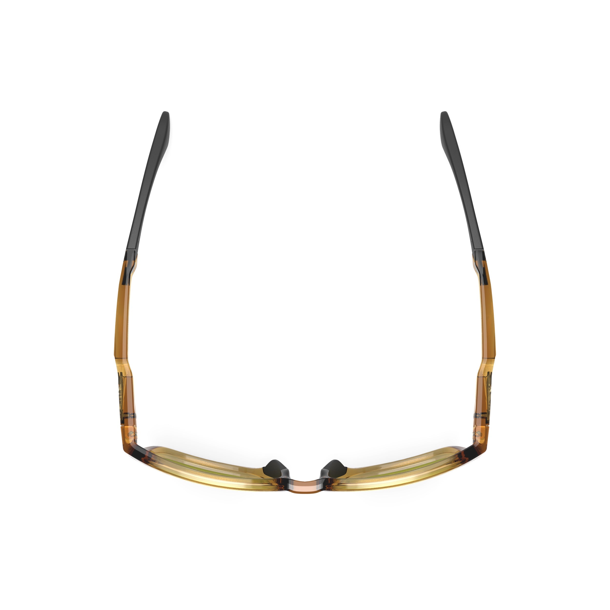 Rudy Project Lightflow A Crystal Butterscotch Gloss mirrored laser green performance sunglasses – top view