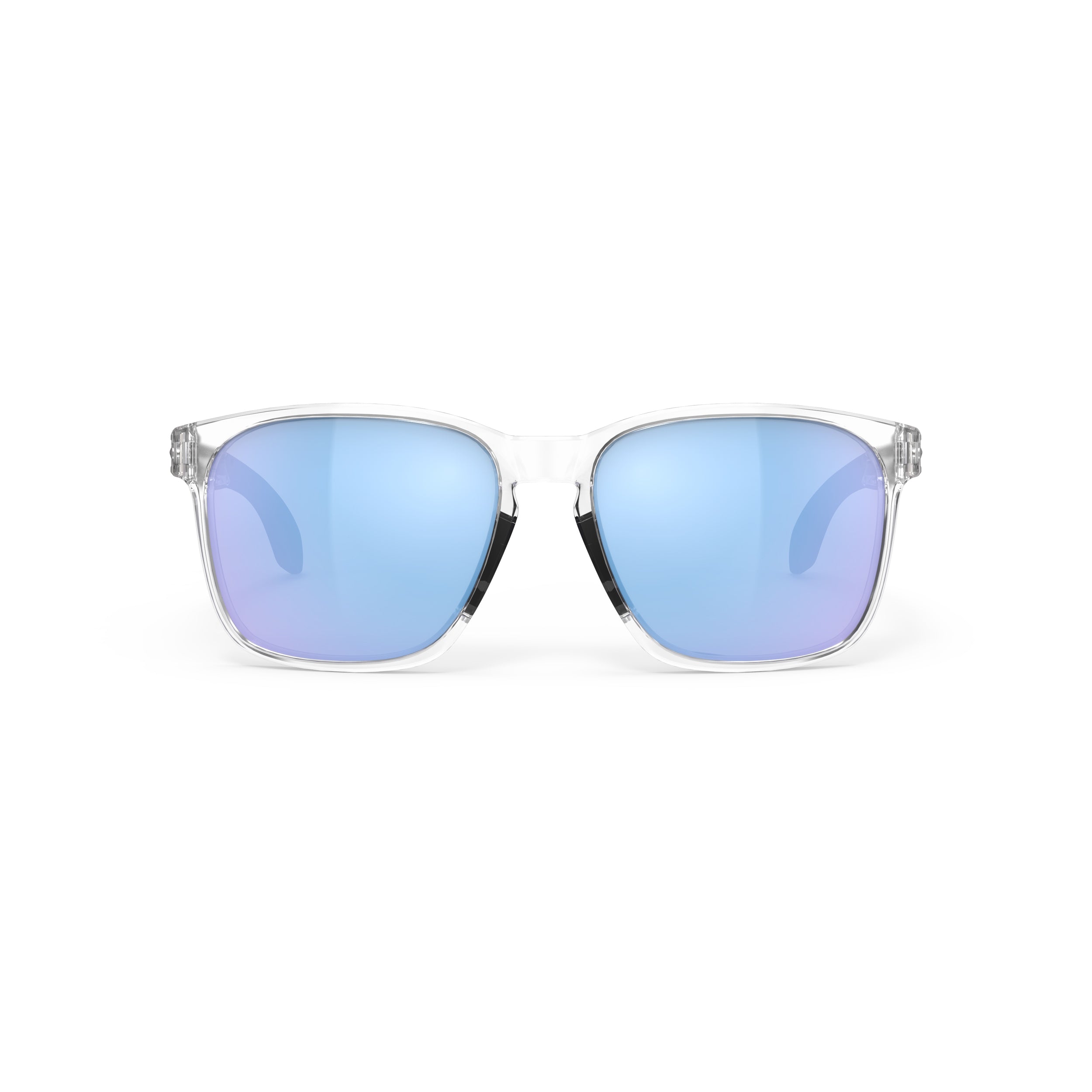 Rudy Project Lightflow A Crystal Gloss mirrored multilaser ice performance sunglasses – front view, alternate angle