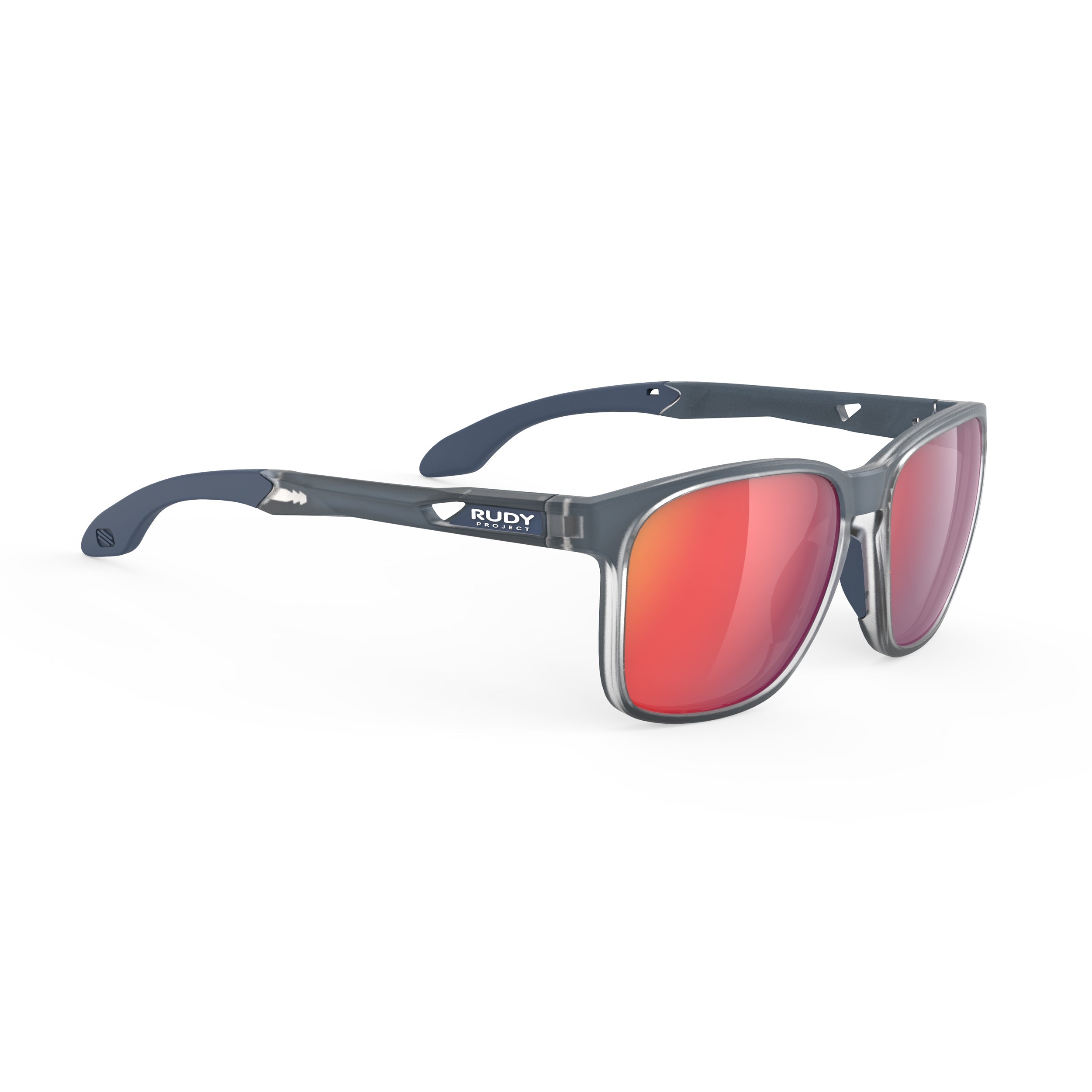 Rudy Project Lightflow A Ice Blue Metal Matte mirrored multilaser red hdr performance sunglasses – front view