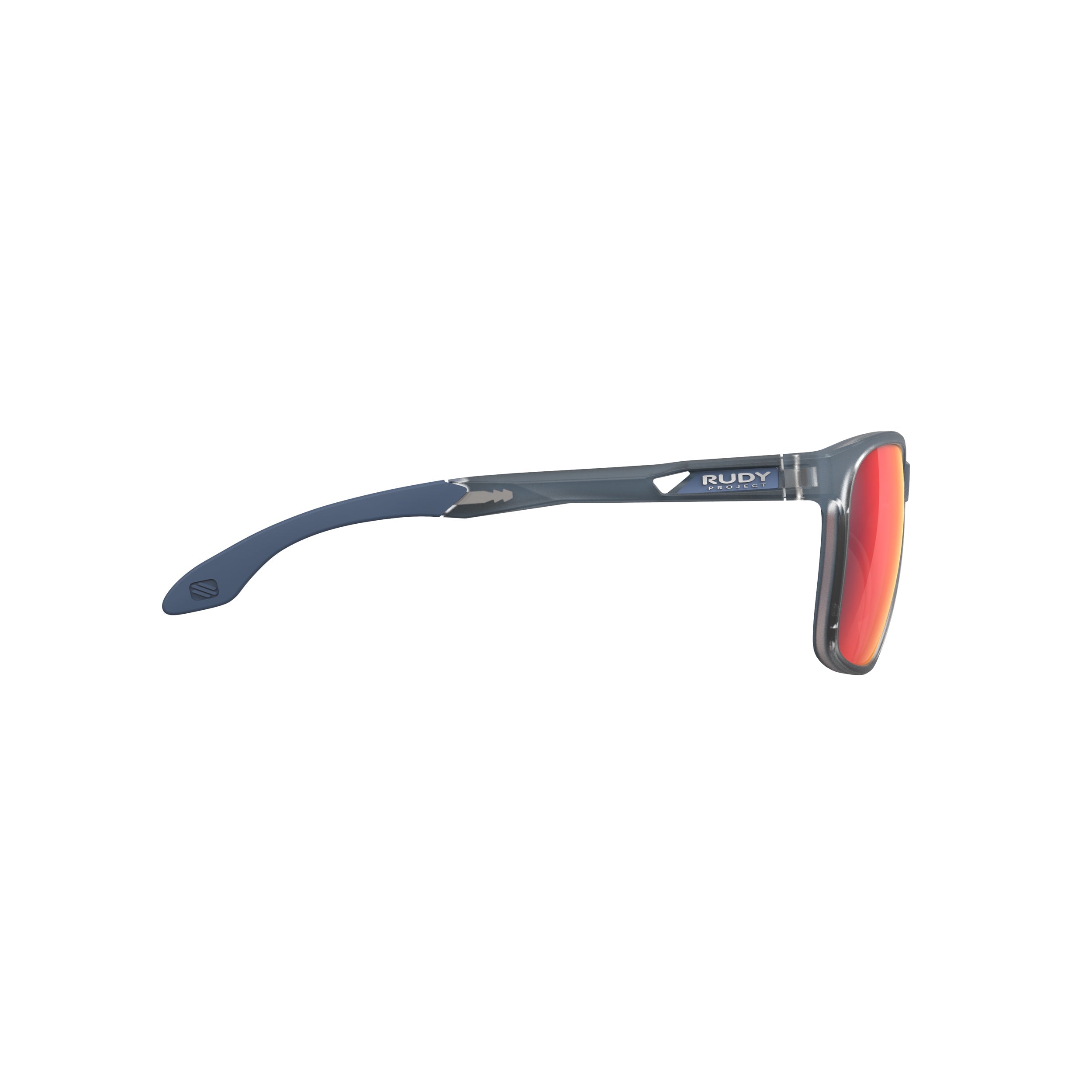 Rudy Project Lightflow A Ice Blue Metal Matte mirrored multilaser red hdr performance sunglasses – side view, opposite side