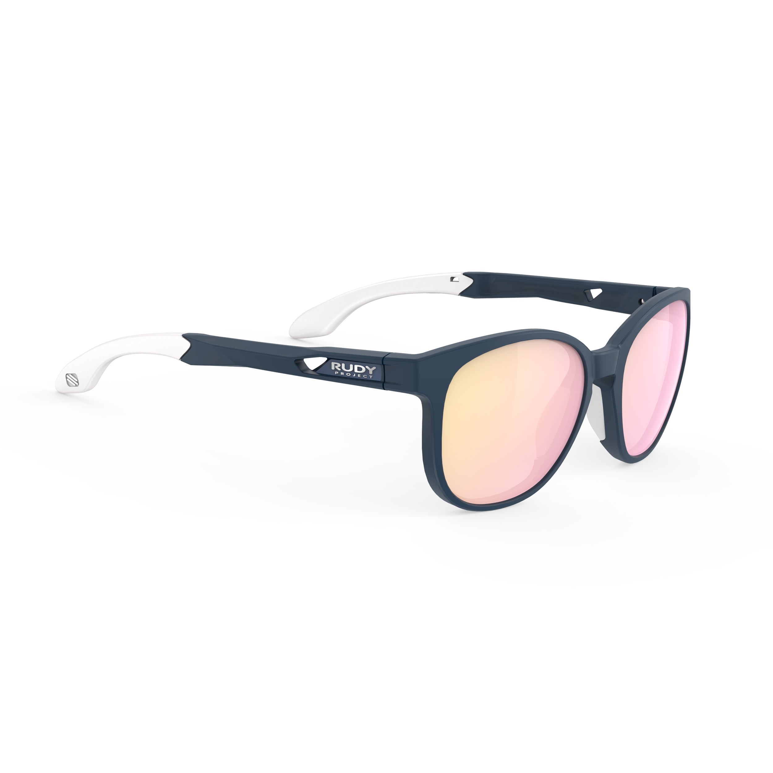 Rudy Project Lightflow B Blue Navy Matte mirrored multilaser rose performance sunglasses – front view