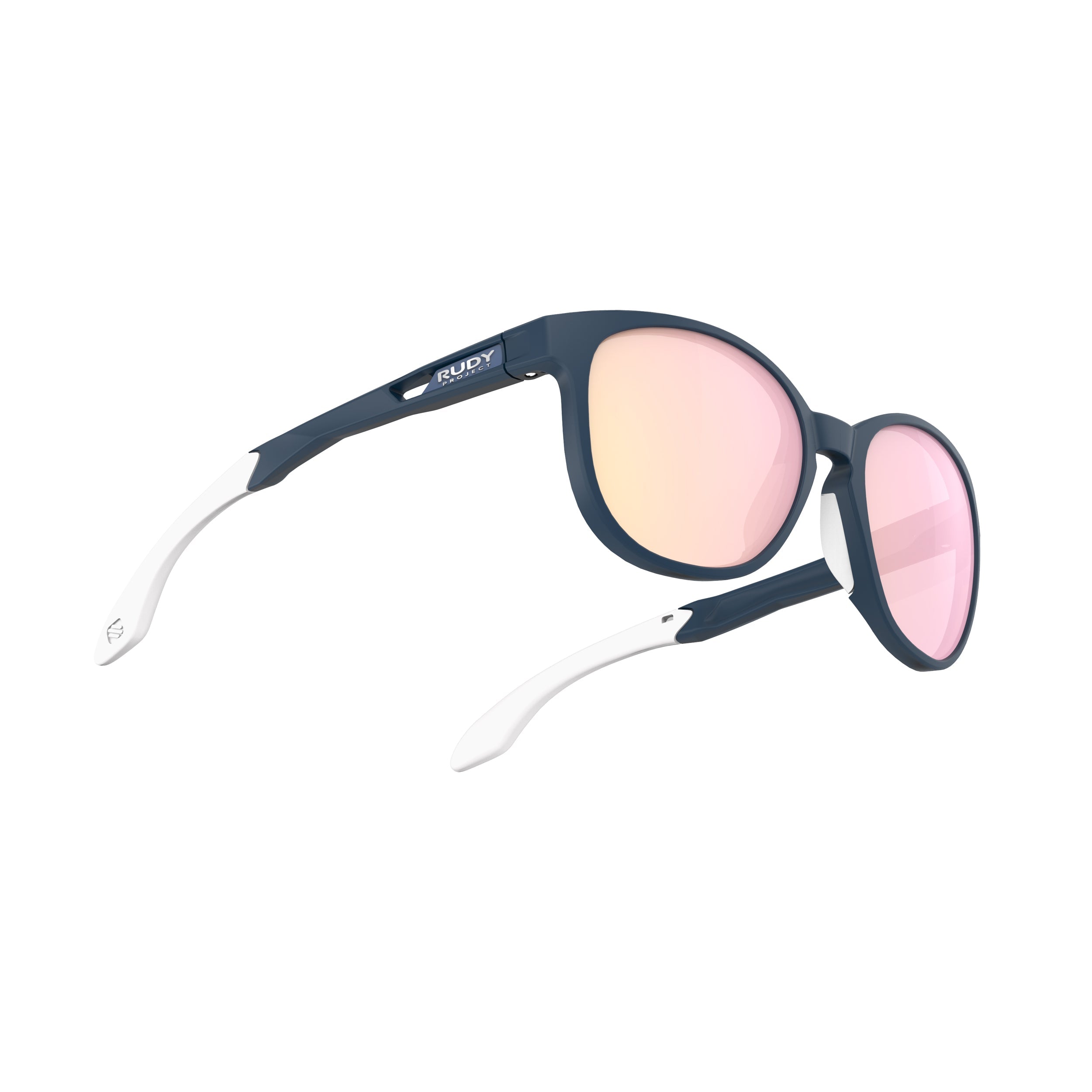 Rudy Project Lightflow B Blue Navy Matte mirrored multilaser rose performance sunglasses – side view