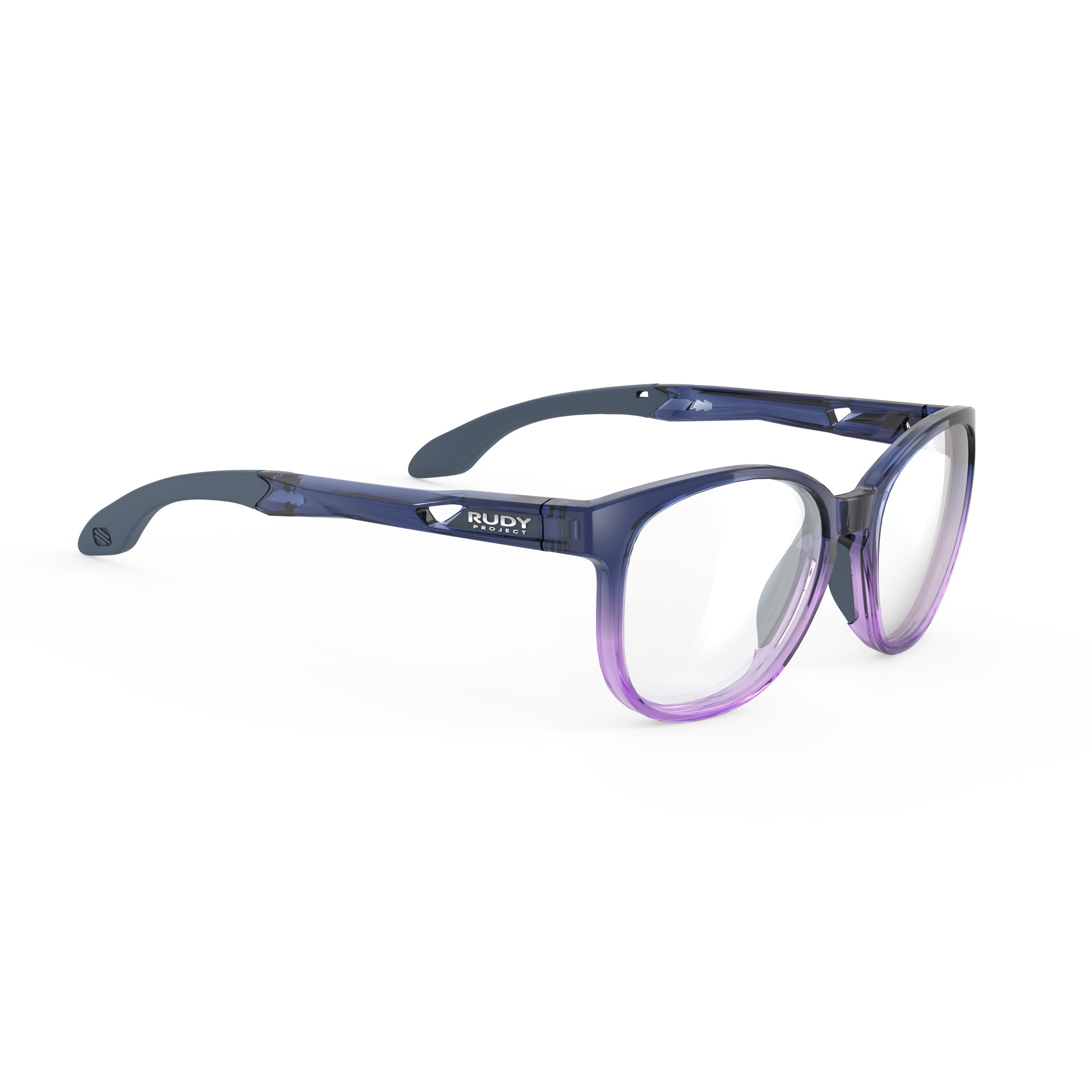 Rudy Project Lightflow B Crystal Blue Avio Lilac Gloss prescription sports glasses – front view, alternate angle