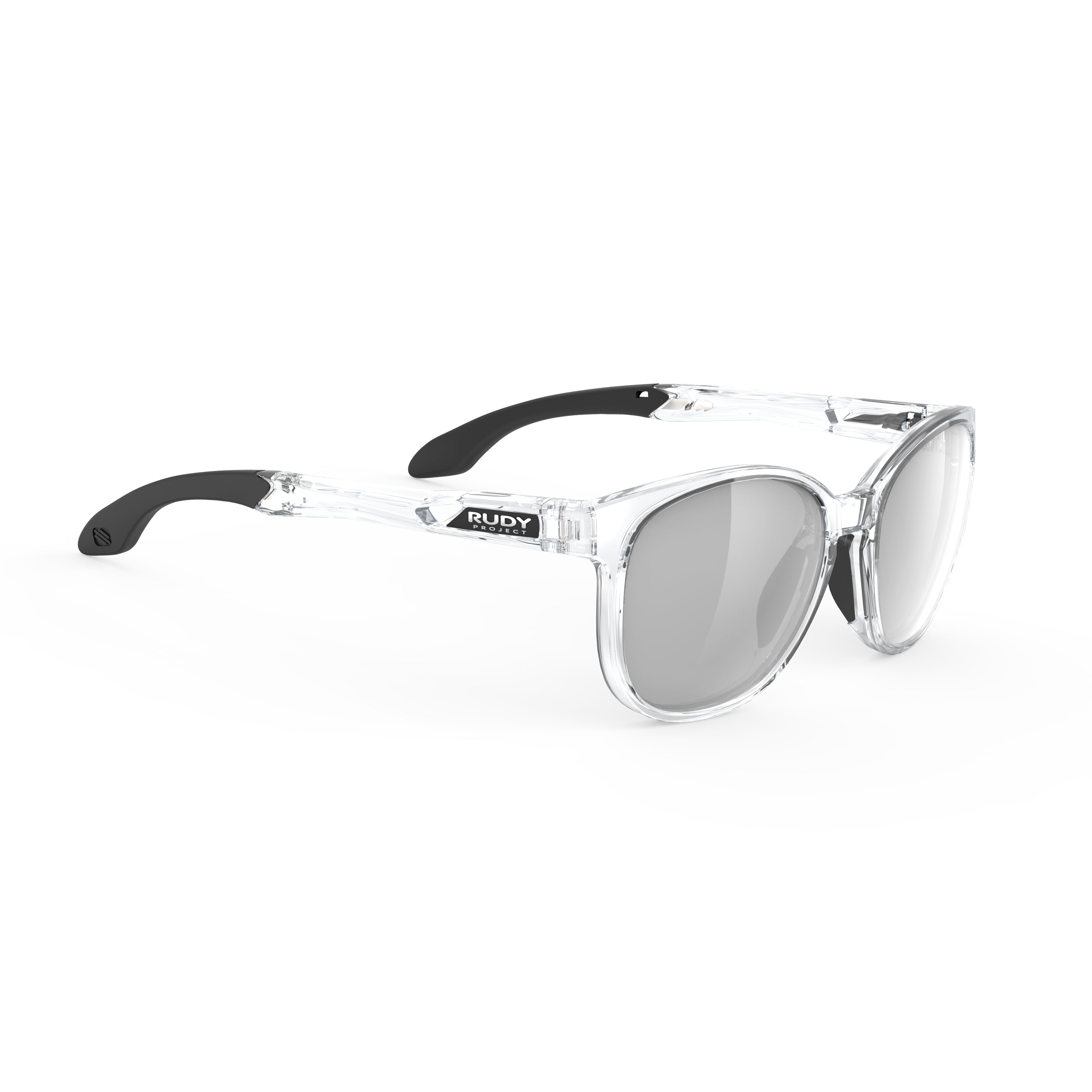 Rudy Project Lightflow B Crystal Gloss mirrored laser black performance sunglasses – front view