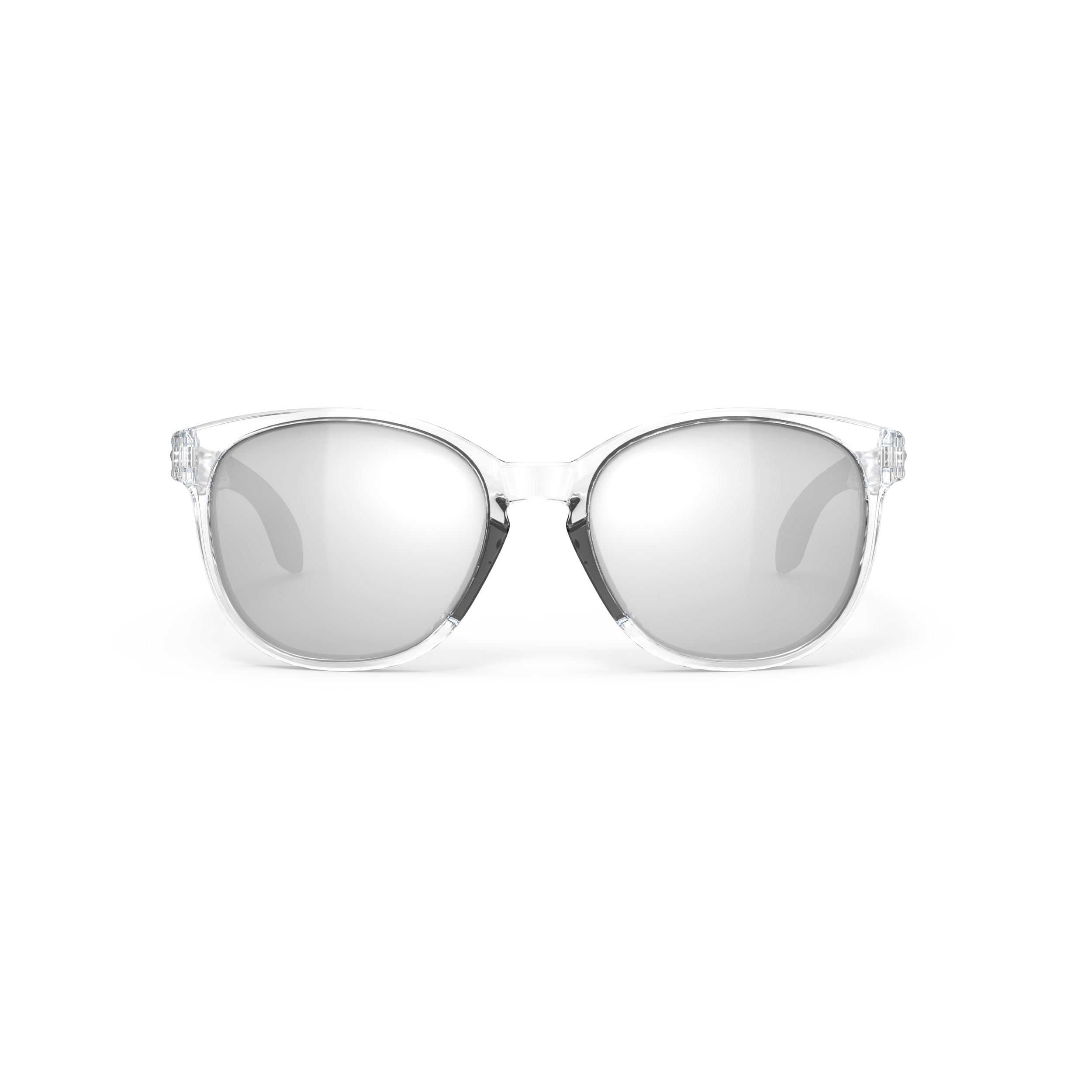 Rudy Project Lightflow B Crystal Gloss mirrored laser black performance sunglasses – front view, alternate angle