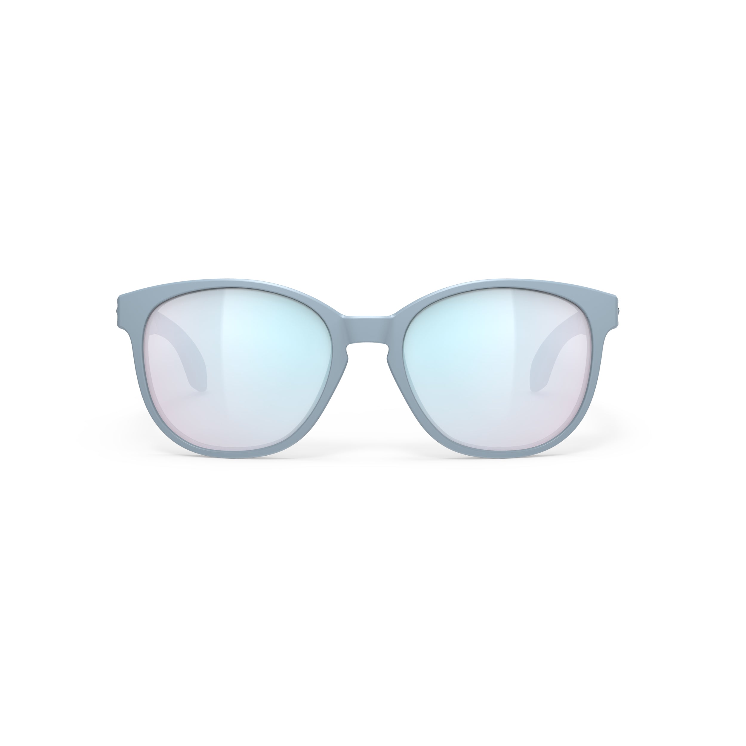 Rudy Project Lightflow B Glacier Matte mirrored multilaser osmium performance sunglasses – front view, alternate angle